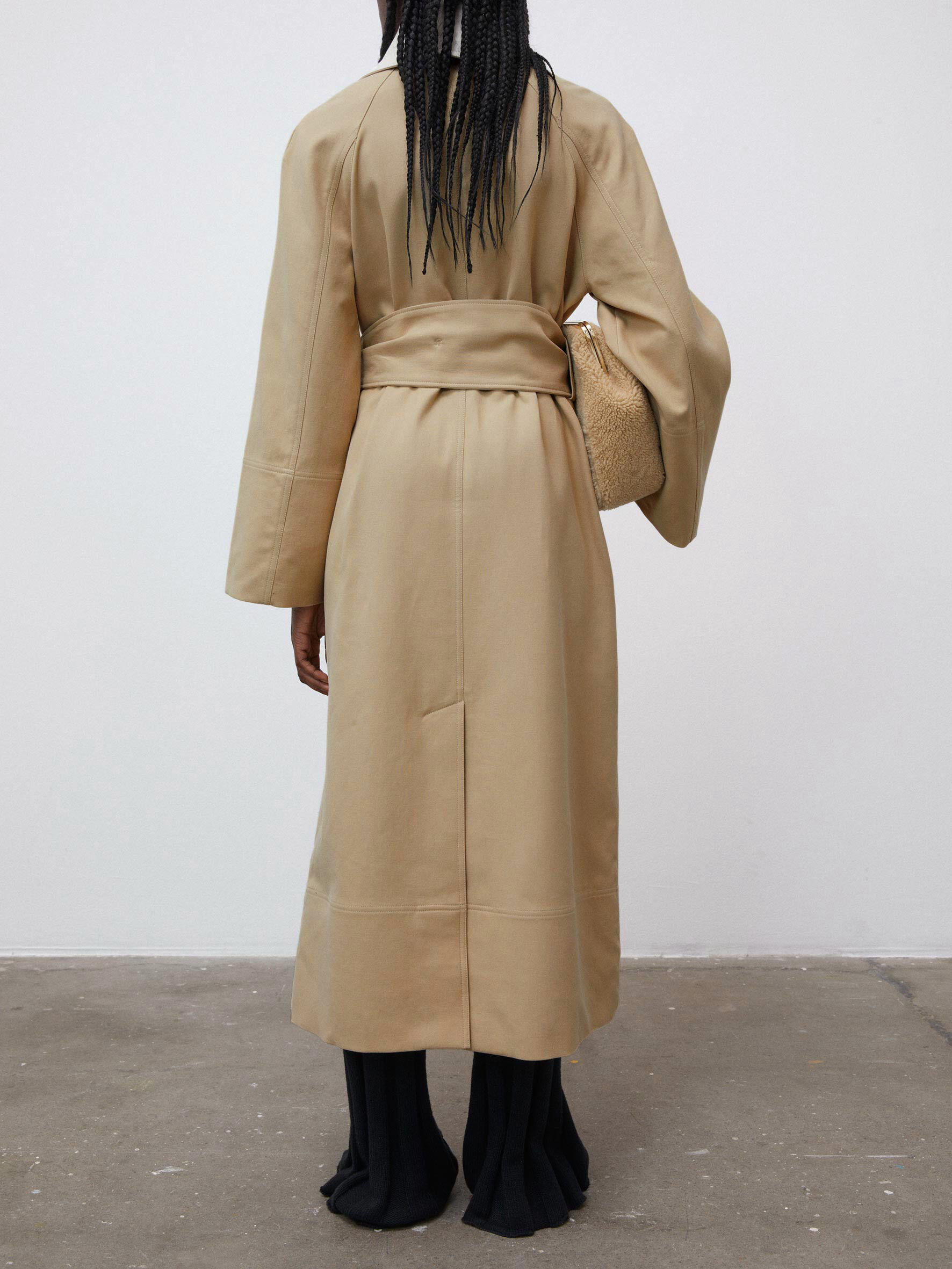 特別セール品】 herlipto Gaba Ruffled Cotton Trench Coat