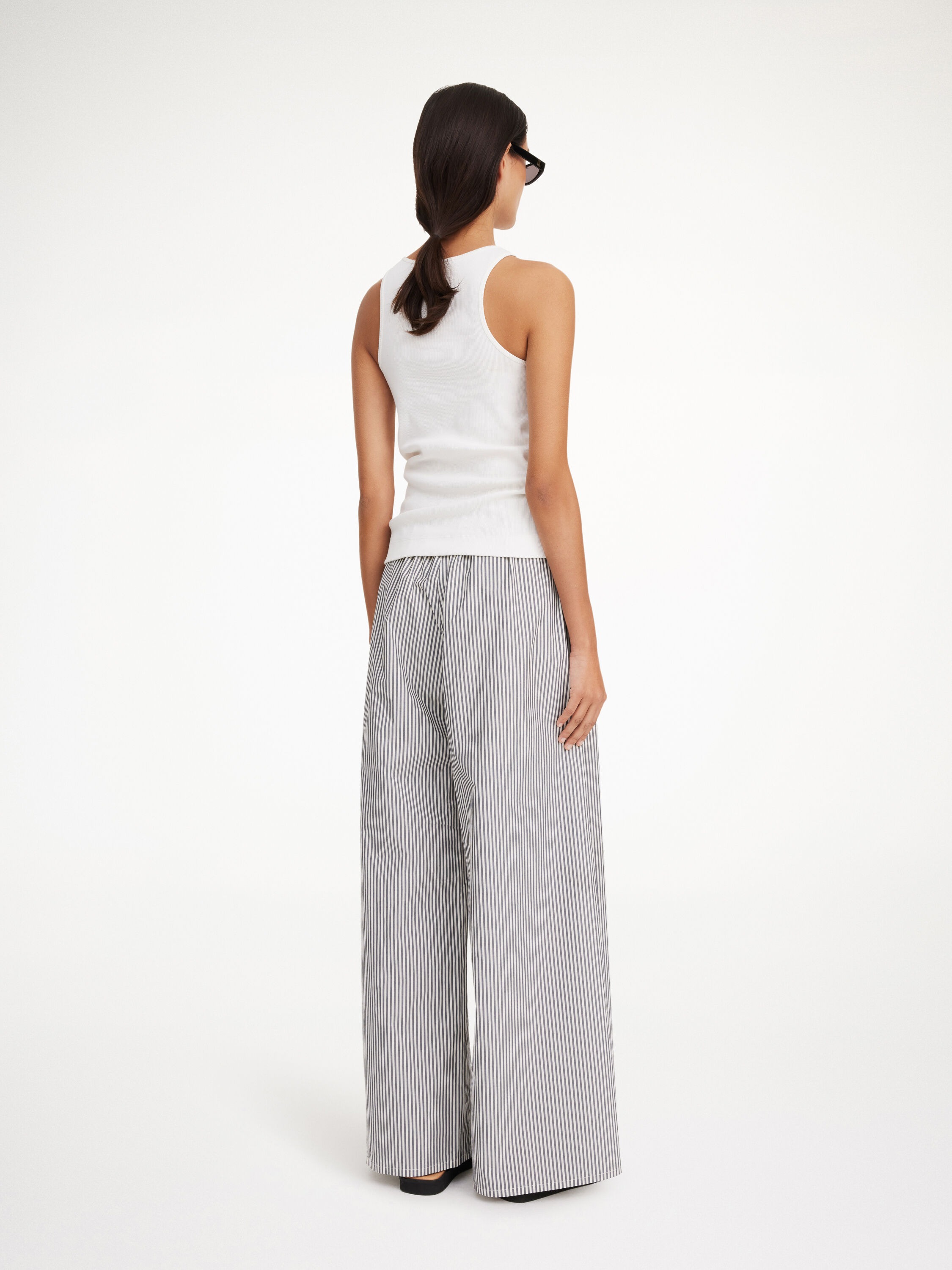 Buy Black & White Trousers & Pants for Men by Abraham & Thakore Online |  Ajio.com