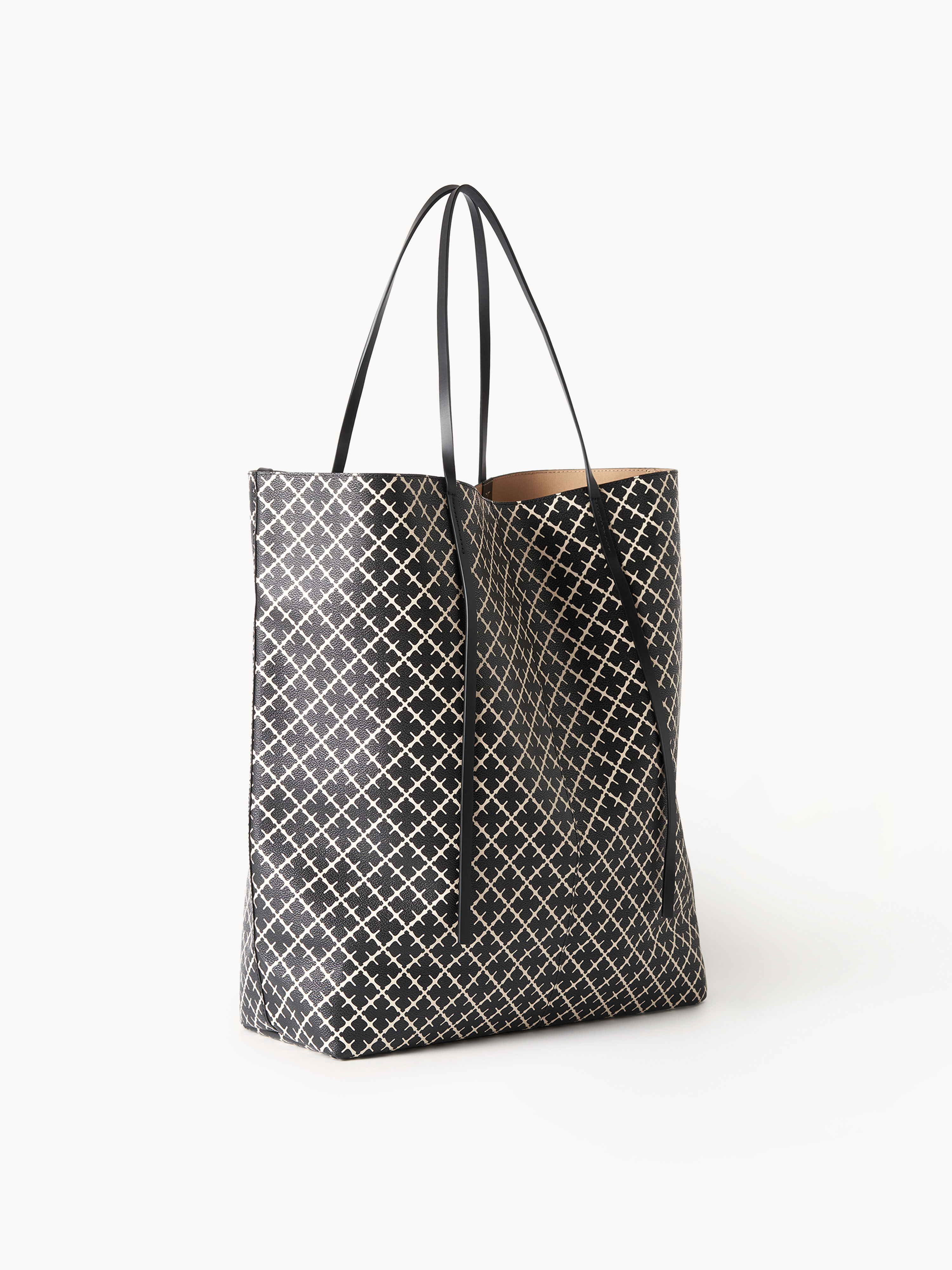 Shop By Malene Birger Abrille Printed Tote Bag In Black