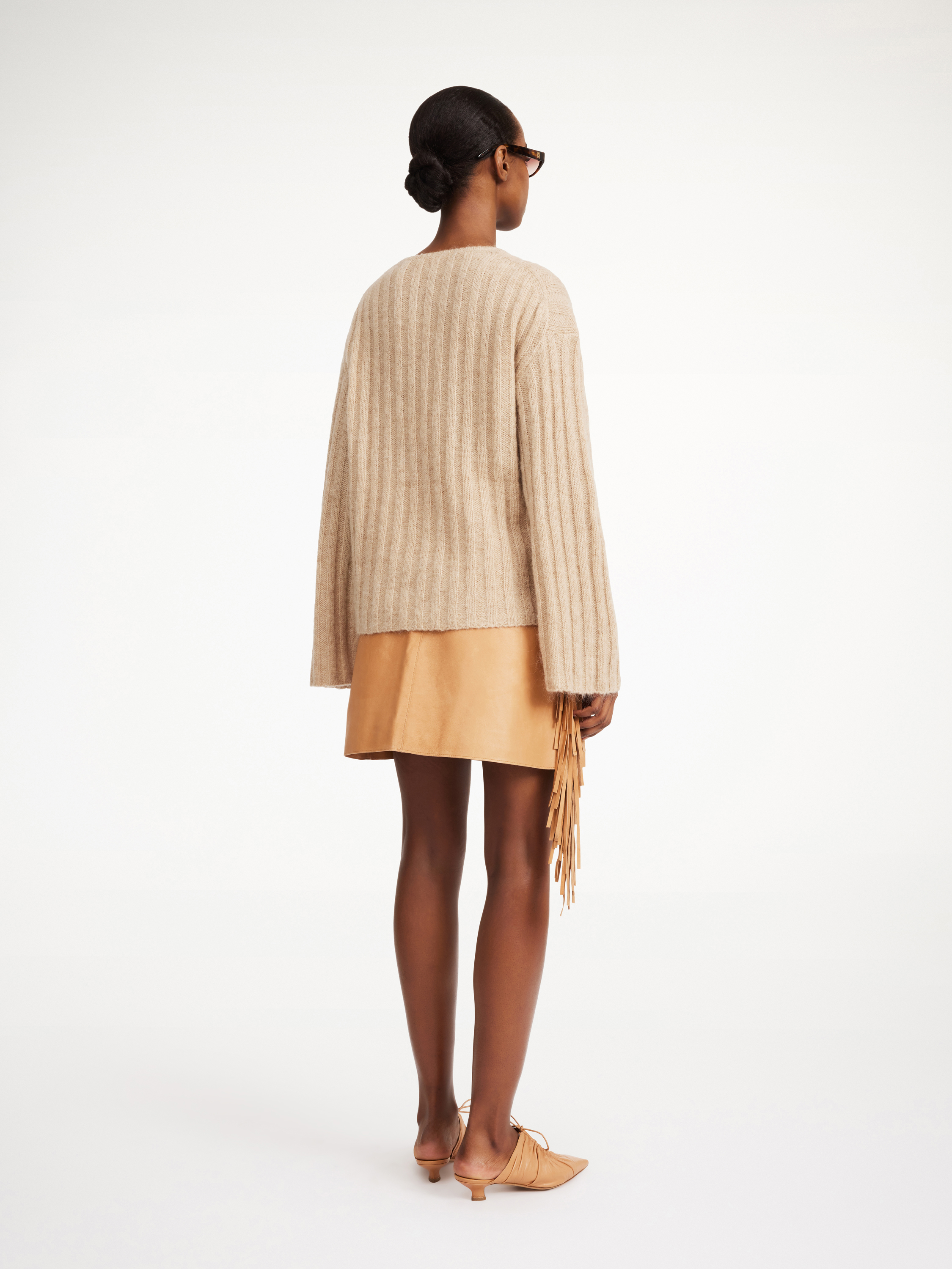 Shop By Malene Birger Cimone Ribbed Sweater In Twill Beige