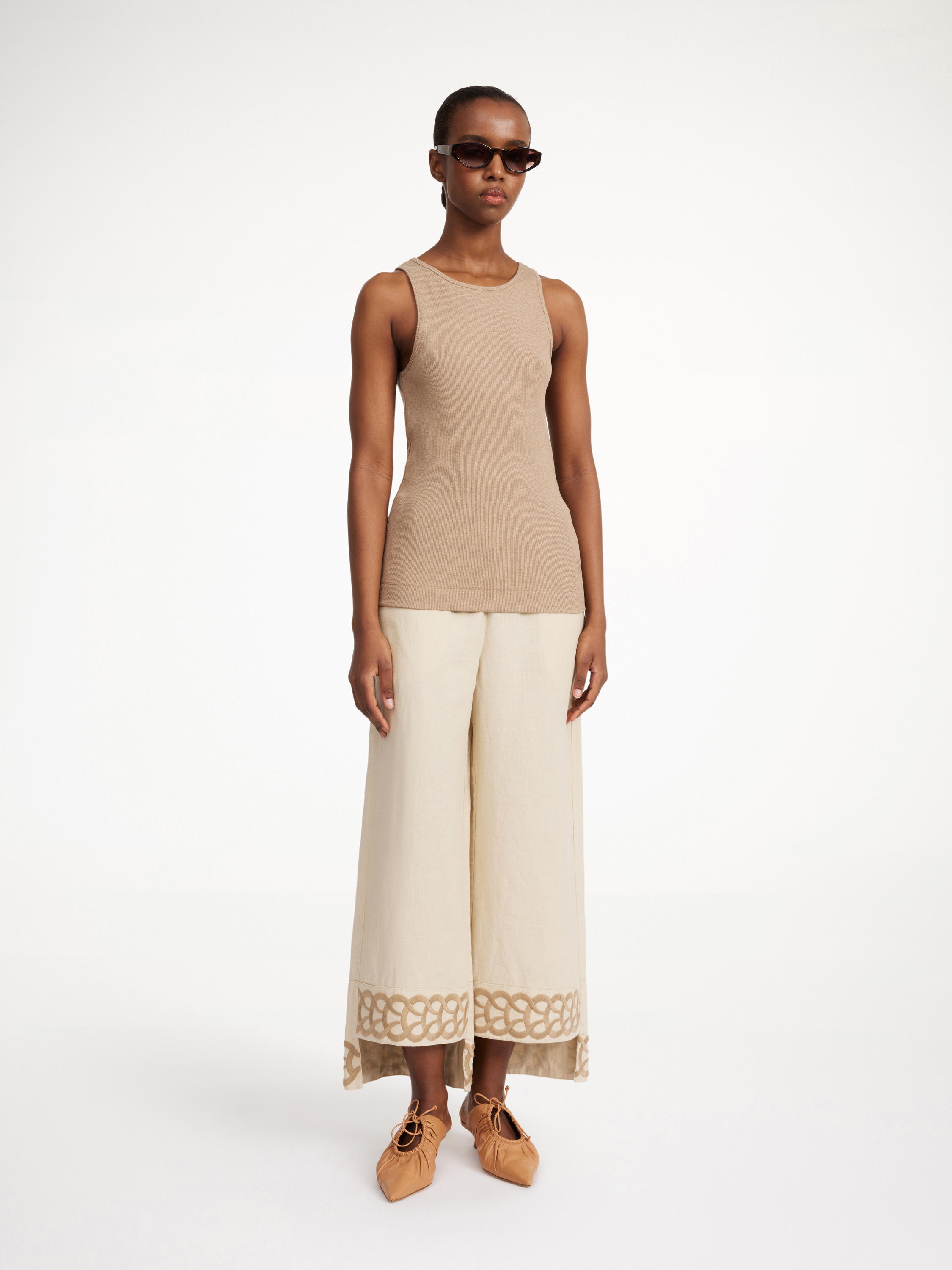 By Malene Birger Mirabellos Linen Trousers In Oyster Gray