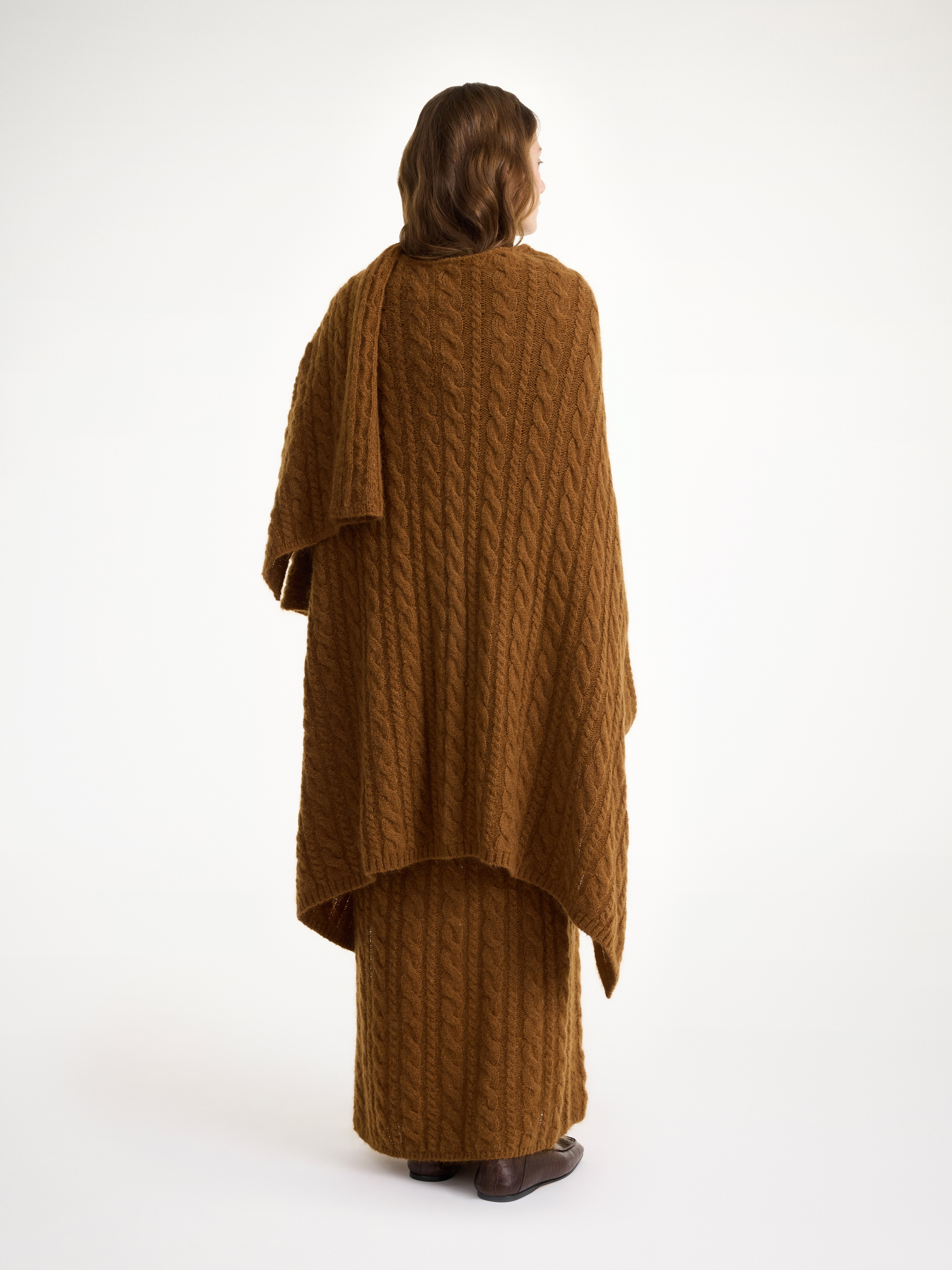 Shop By Malene Birger Kassillas Wool-blend Poncho In Bison