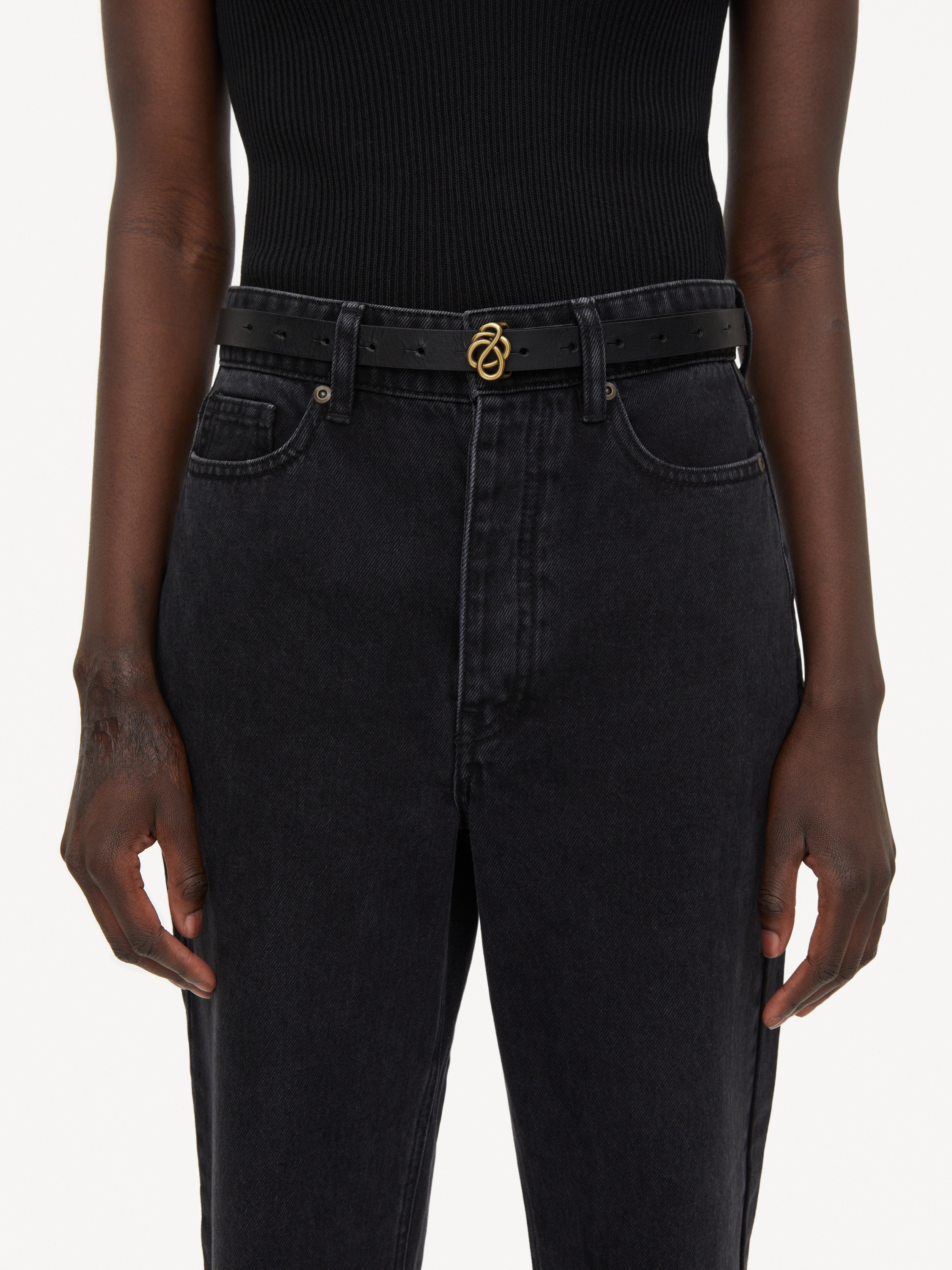 Shop By Malene Birger Ouma Leather Belt In Black