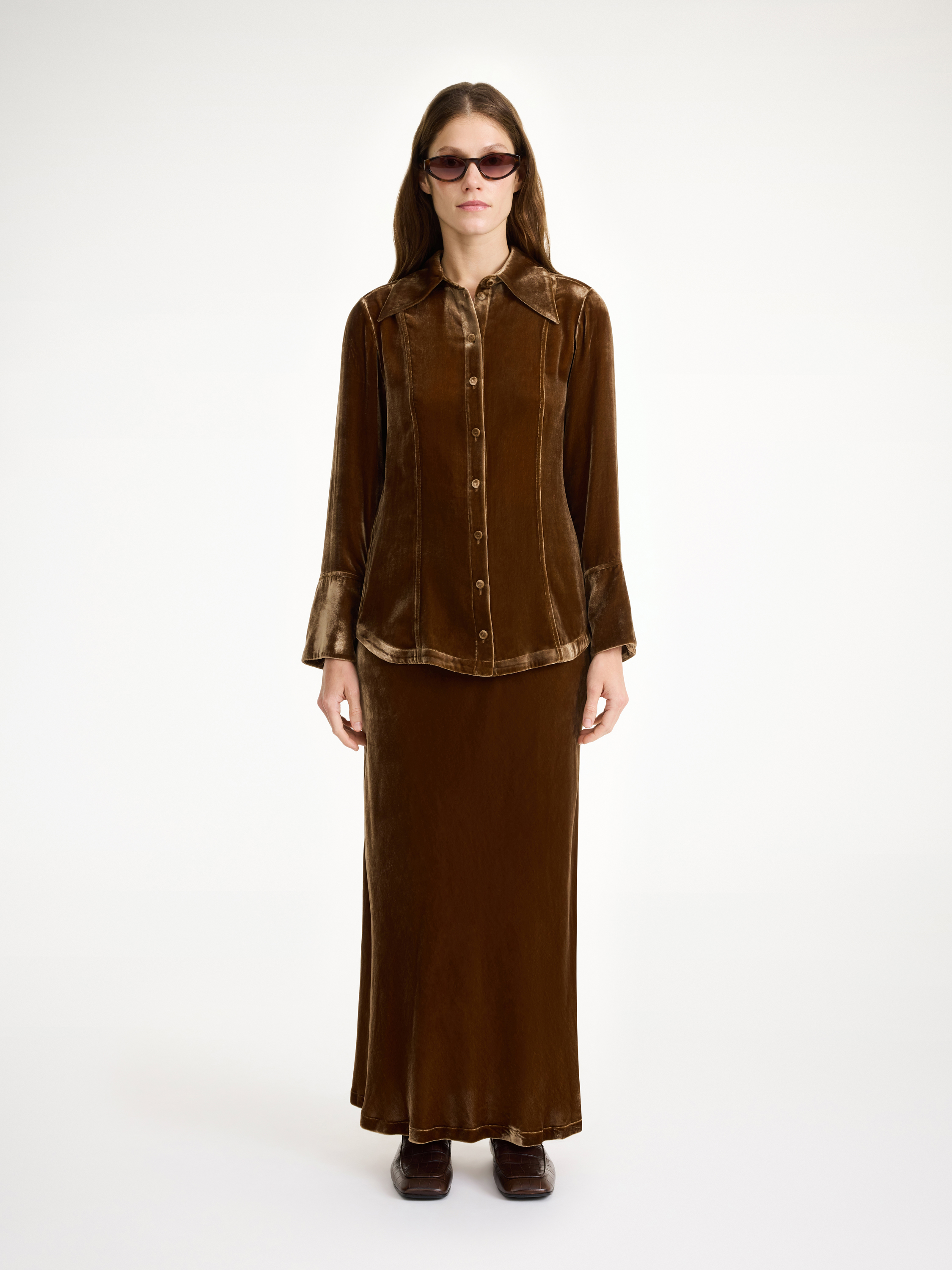 By Malene Birger Rosiannas Velvet Shirt In Bison