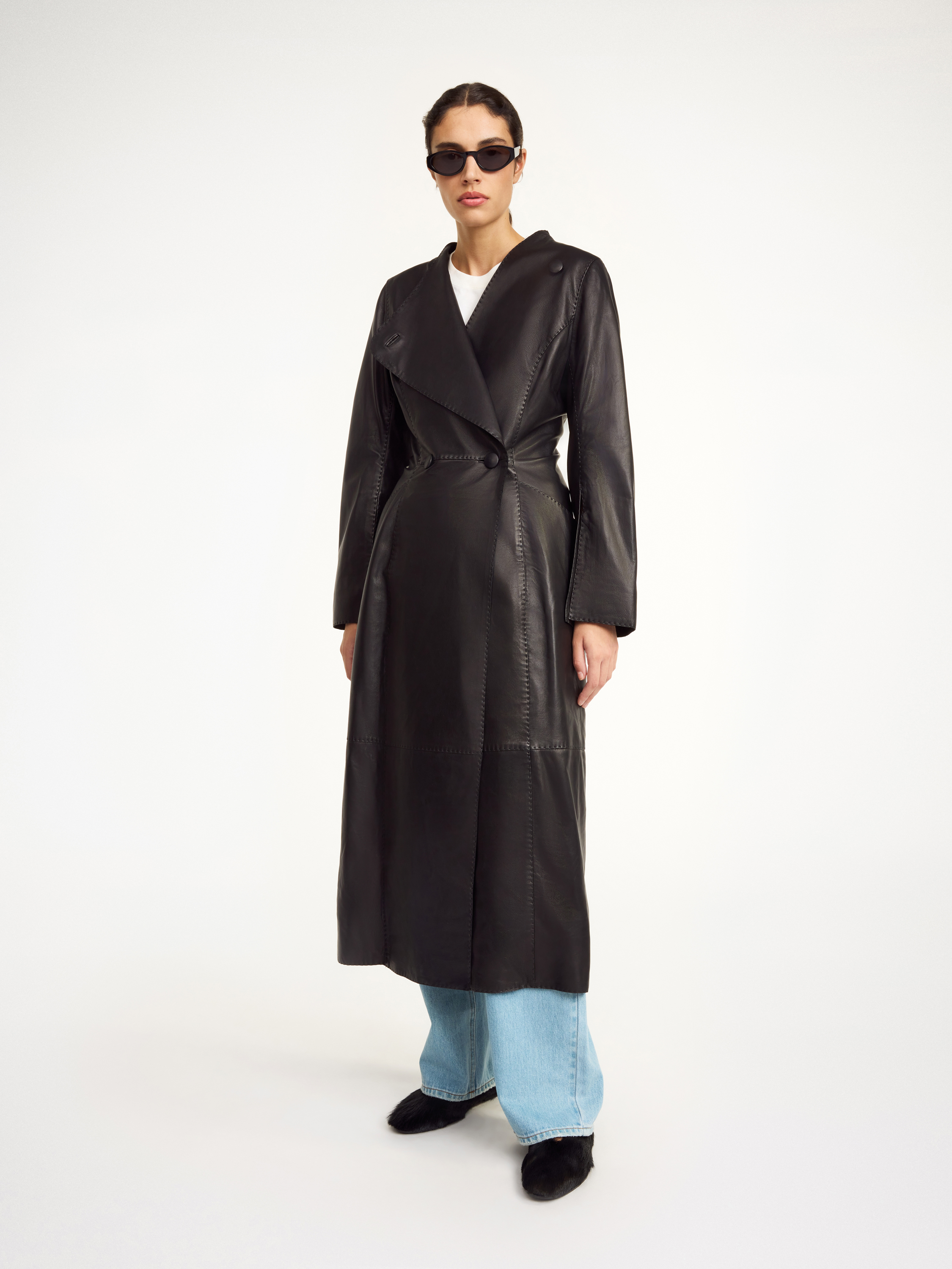 By Malene Birger Sirrena Leather Coat In Black