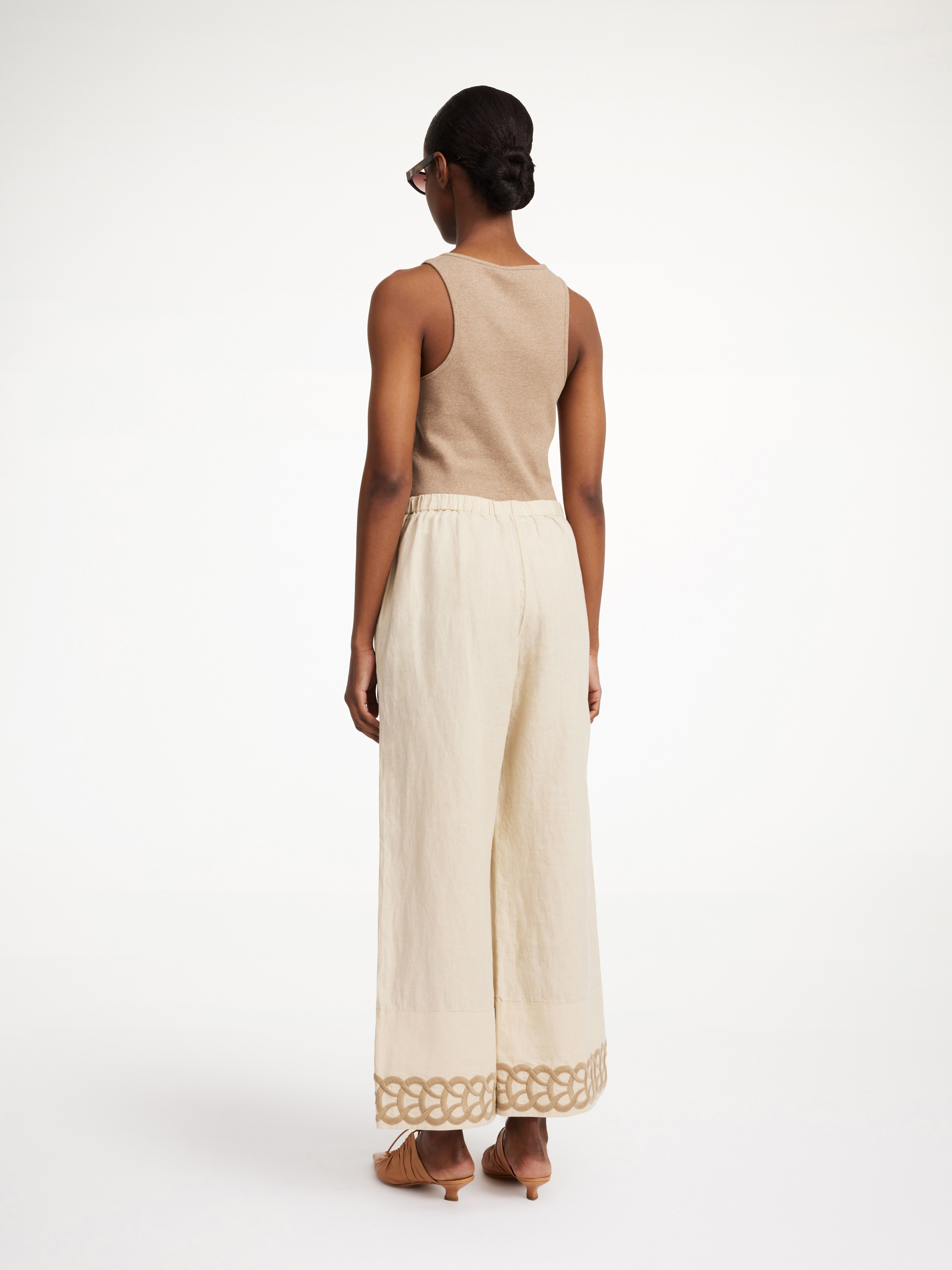 Shop By Malene Birger Mirabellos Leinenhose In Oyster Gray