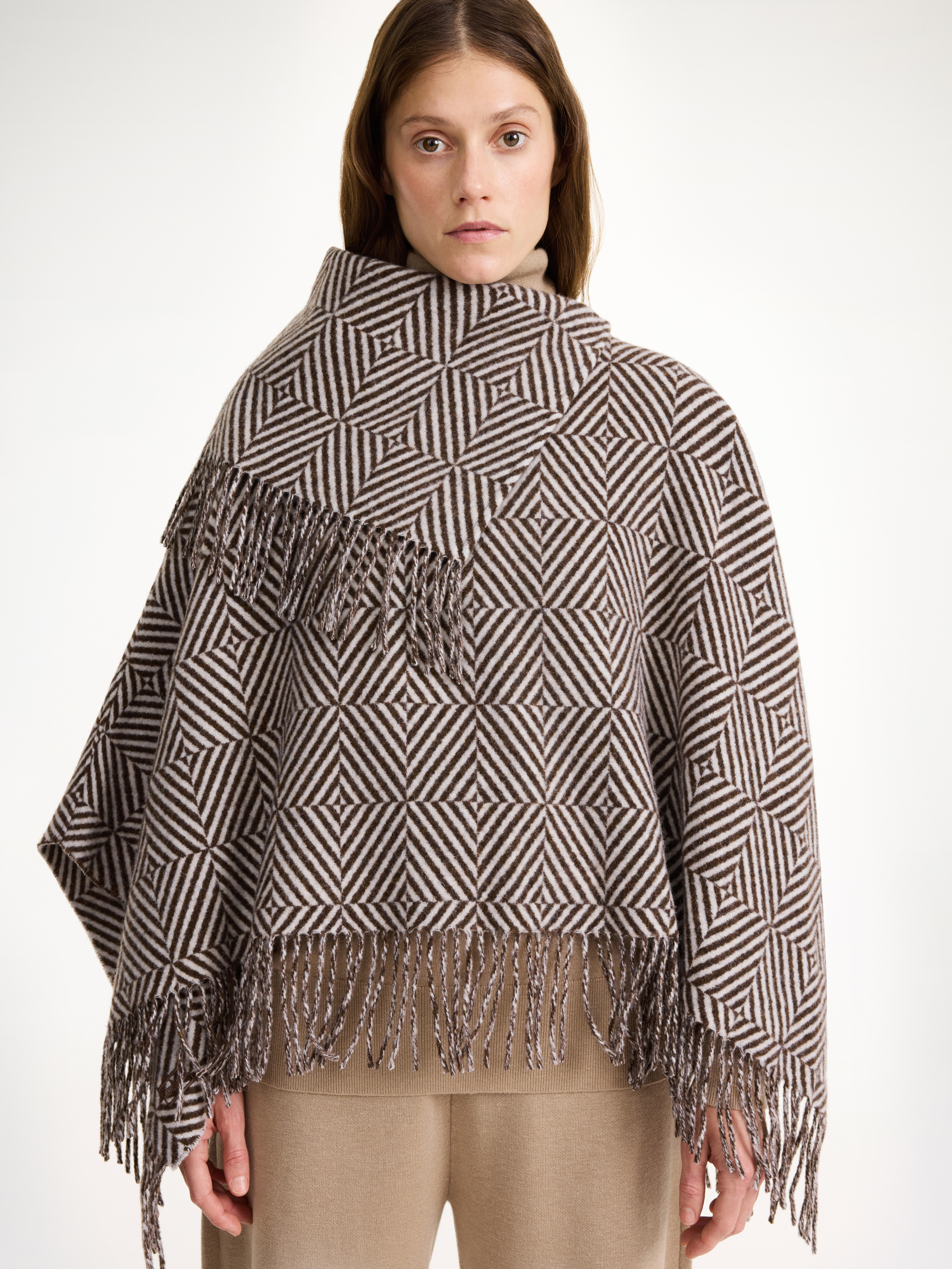 Shop By Malene Birger Turtmas Wool Poncho In Birdeye