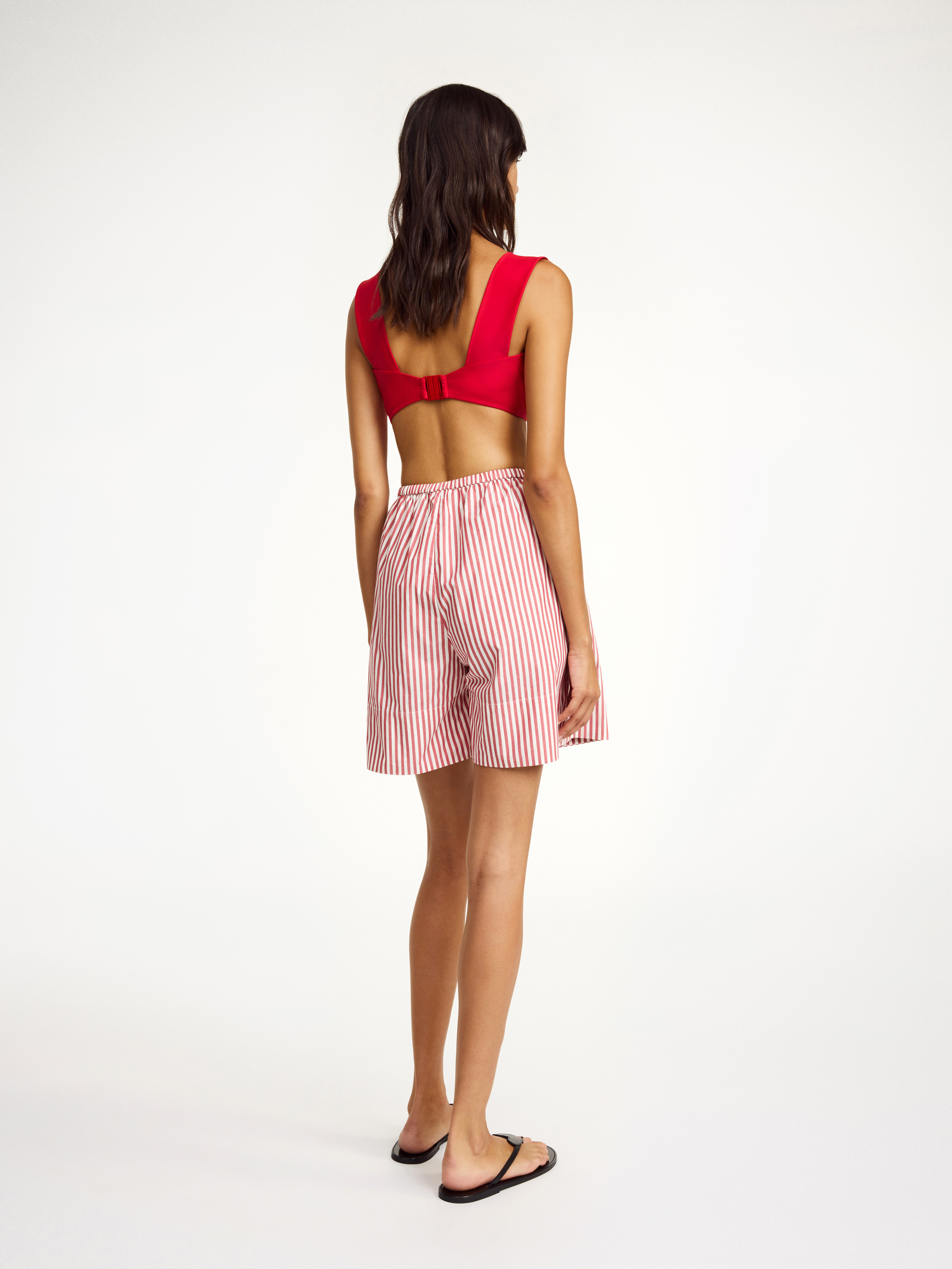 Shop By Malene Birger Siona Shorts In Red White Stripes