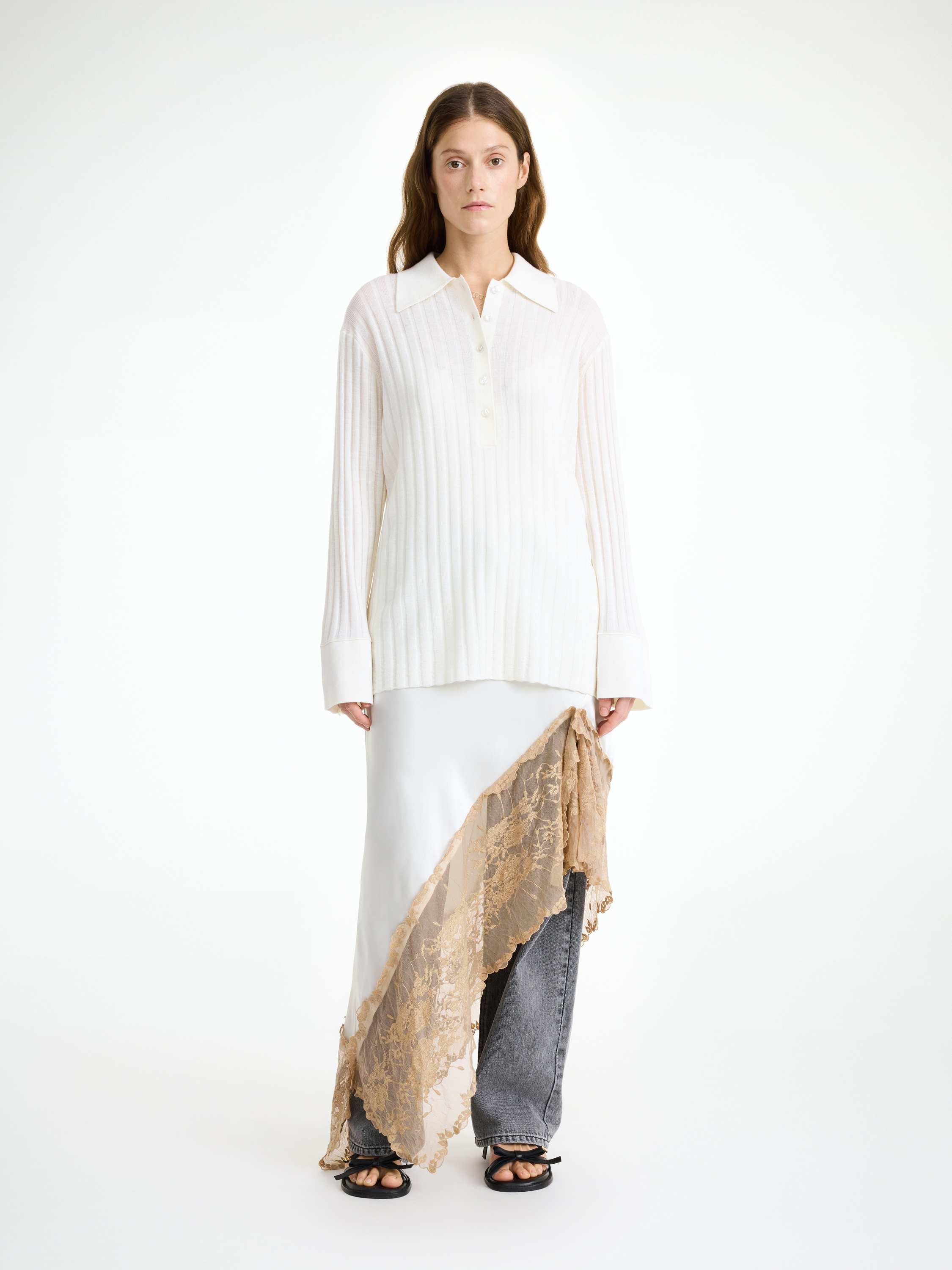 By Malene Birger Delphine Merino Wool Sweater In Soft White