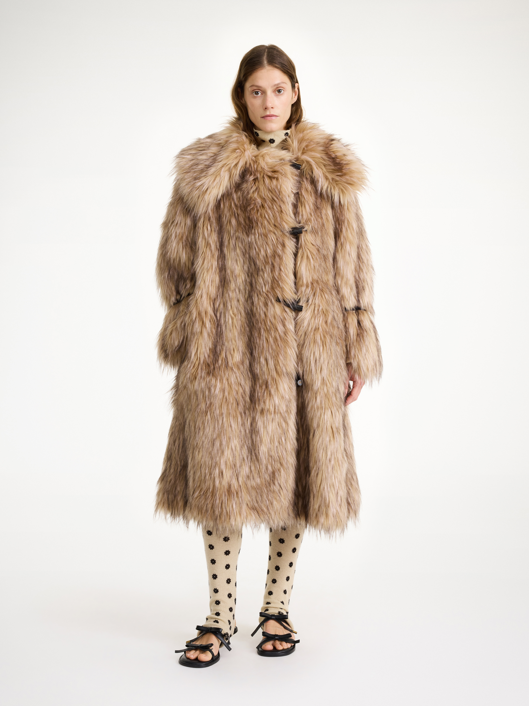 By Malene Birger Graca Faux Fur Coat In Nomad