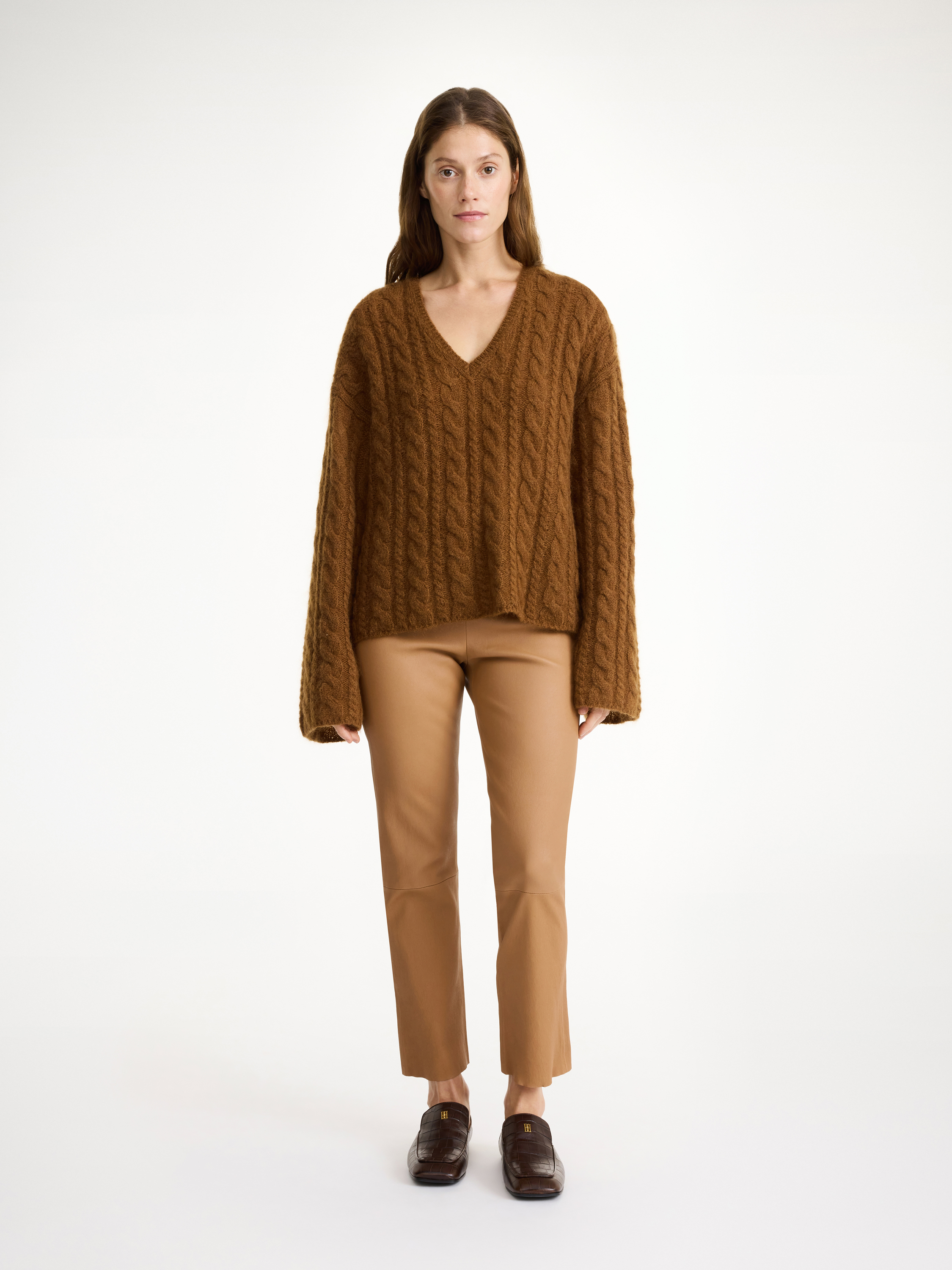 By Malene Birger Florentina Leather Trousers In Raw Sugar