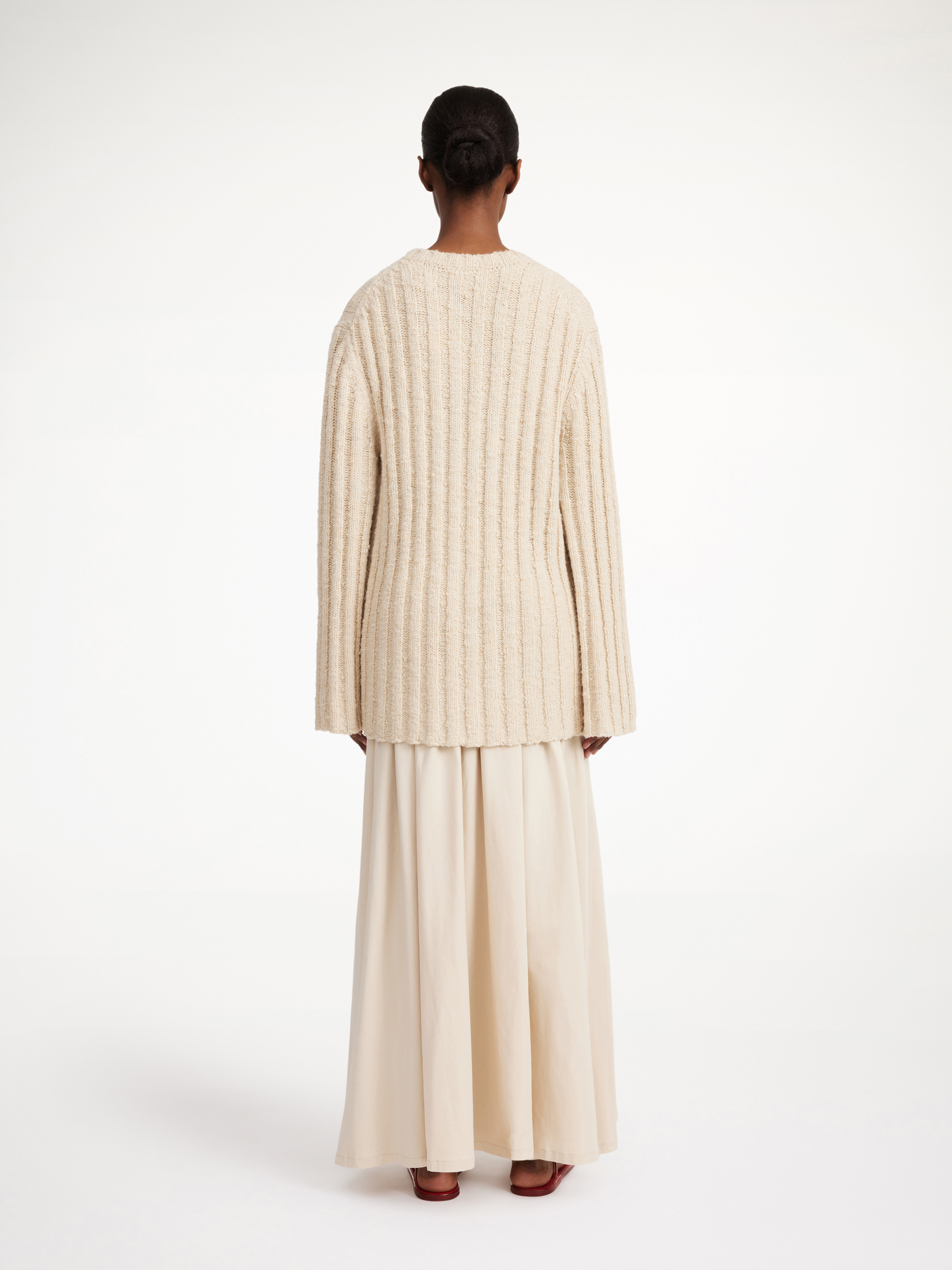 Shop By Malene Birger Cirra Ribbed Sweater In Oyster Gray