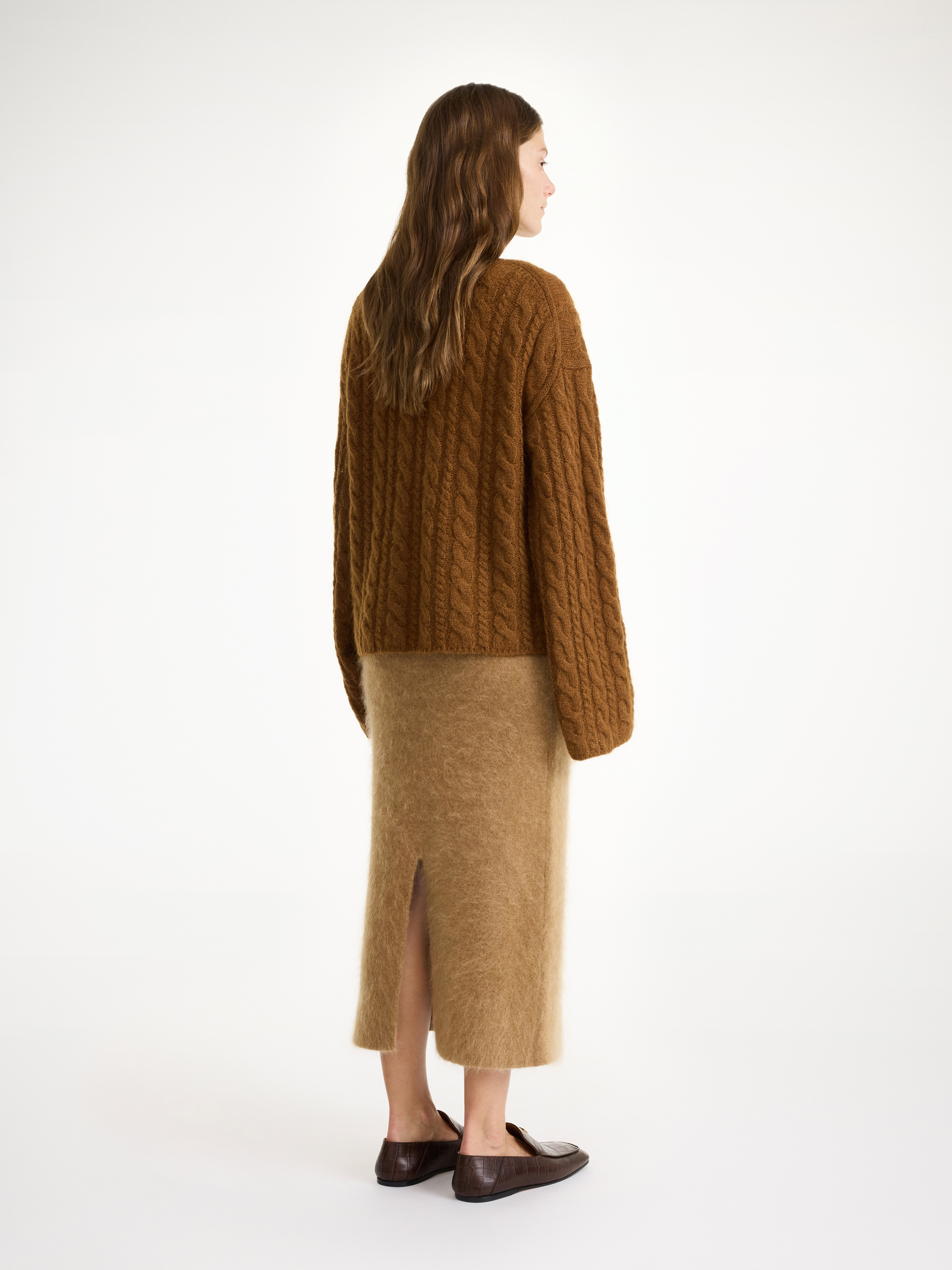 Shop By Malene Birger Cierra Cable-knit Sweater In Bison