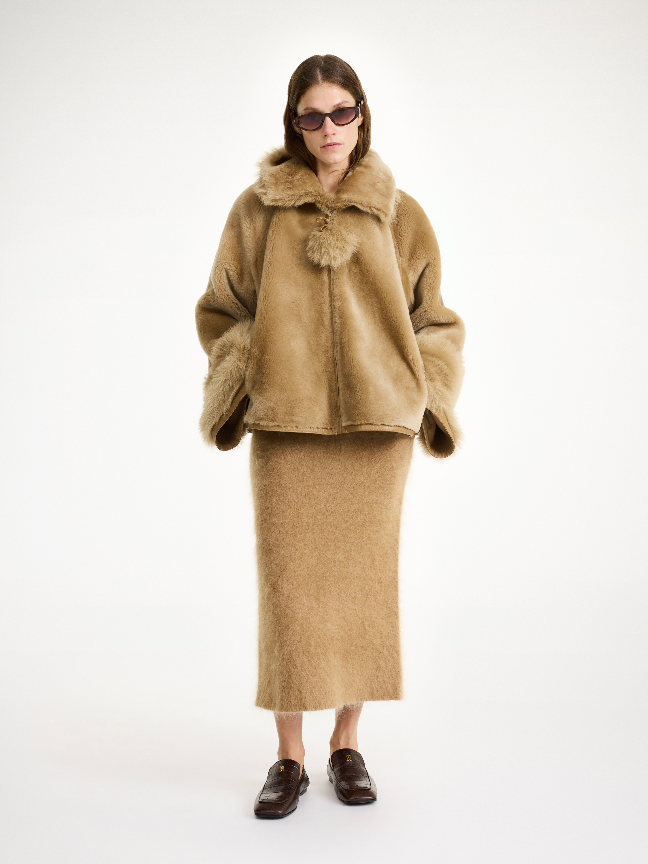 By Malene Birger Odellies Shearling Jacket In Tannin