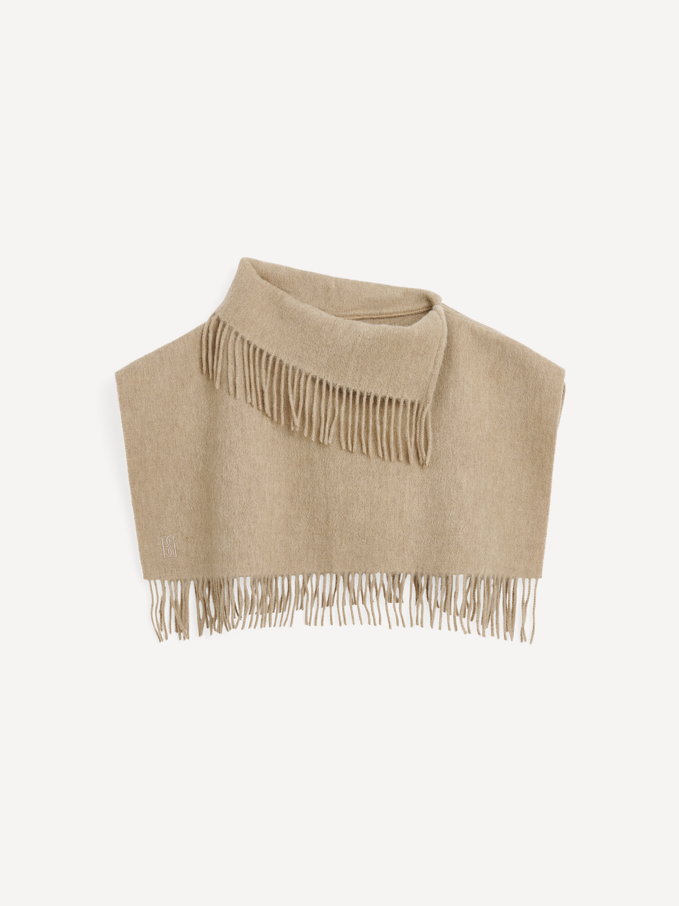 By Malene Birger Turtla Wool Fringe Bib In Brown