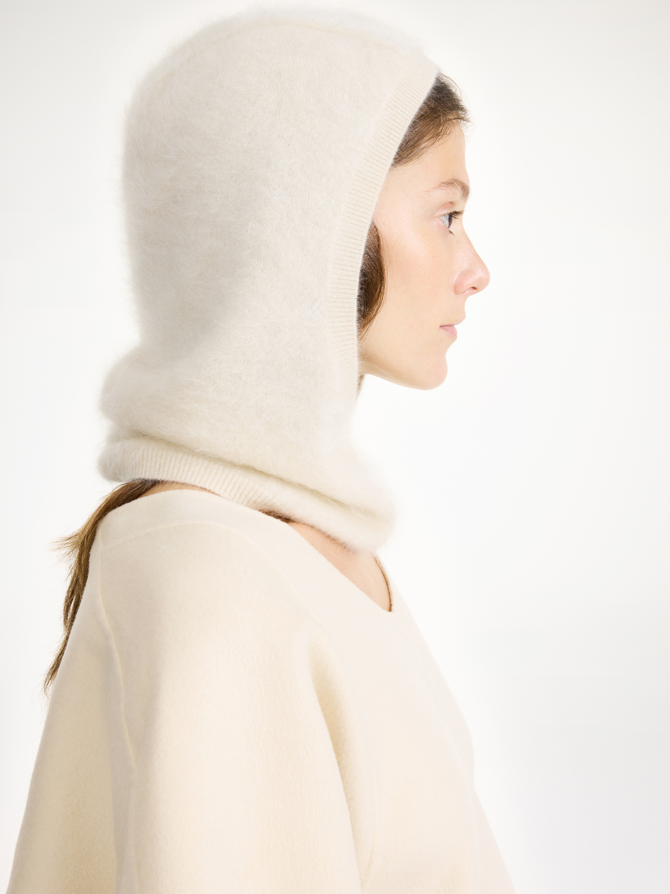 Shop By Malene Birger Renima Cashmere Balaclava In Oyster Gray