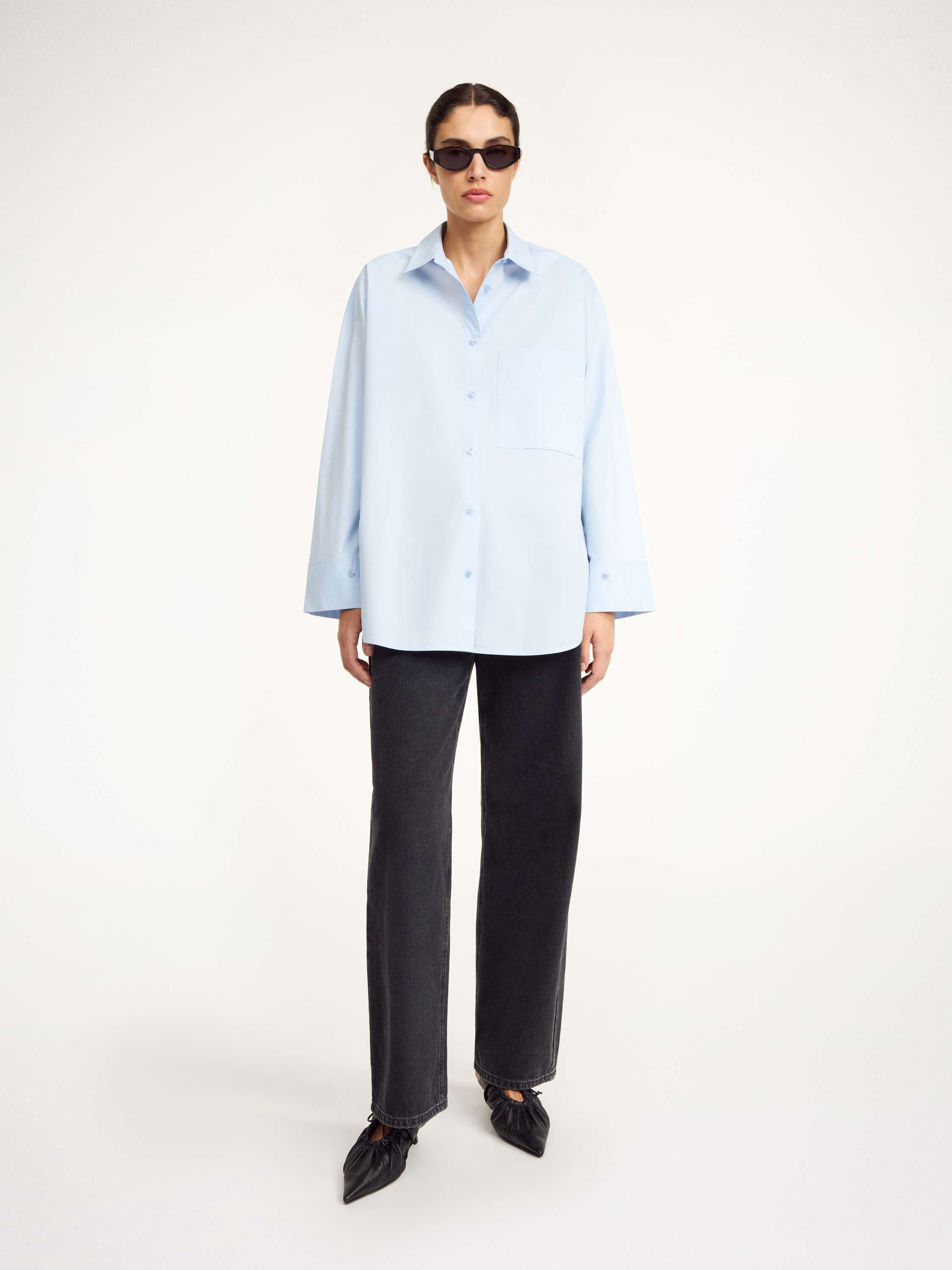 By Malene Birger Derris Organic Cotton Shirt In Periwinkle Blue