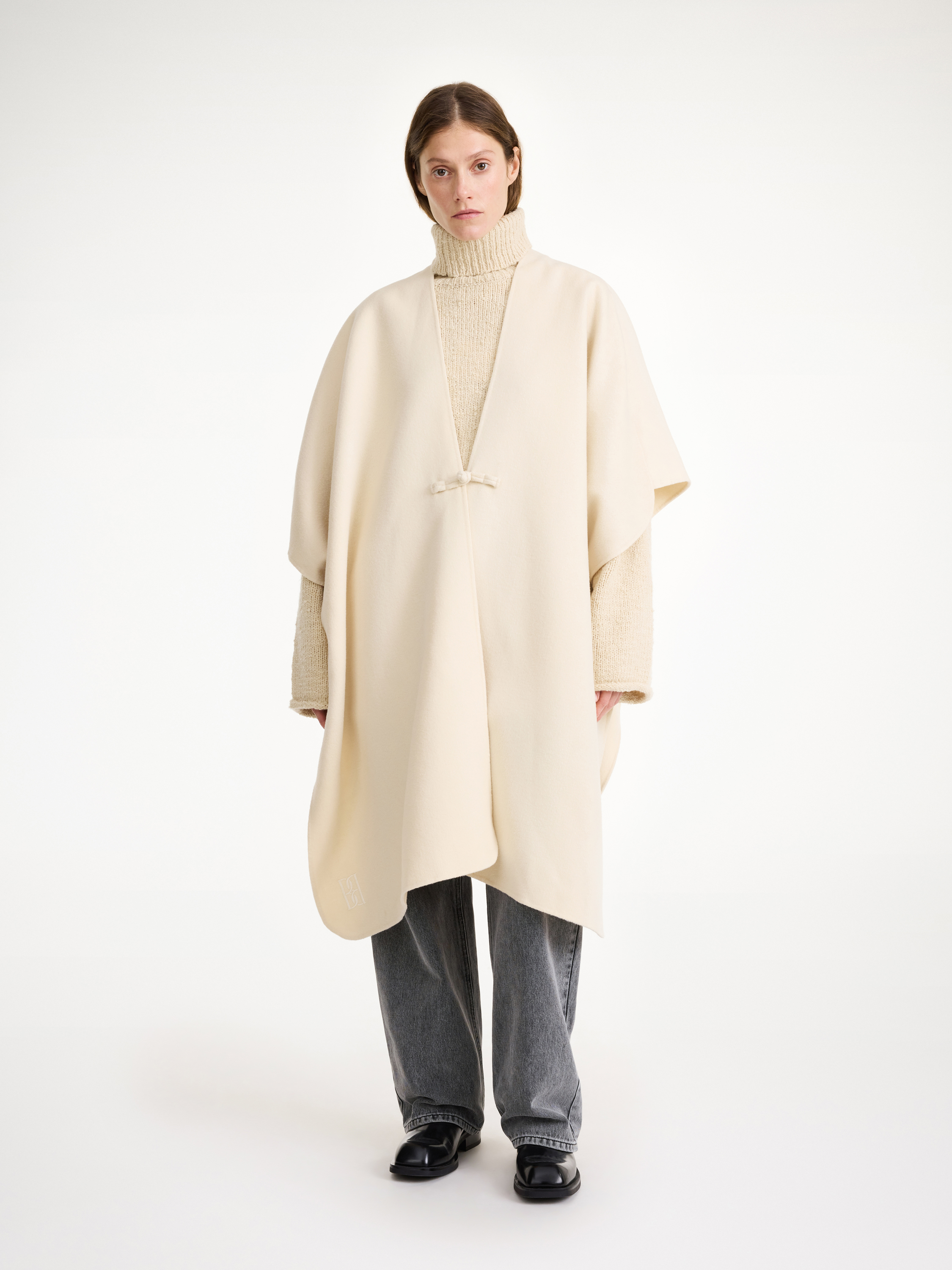 By Malene Birger Robertas Wool Cape In Pearl