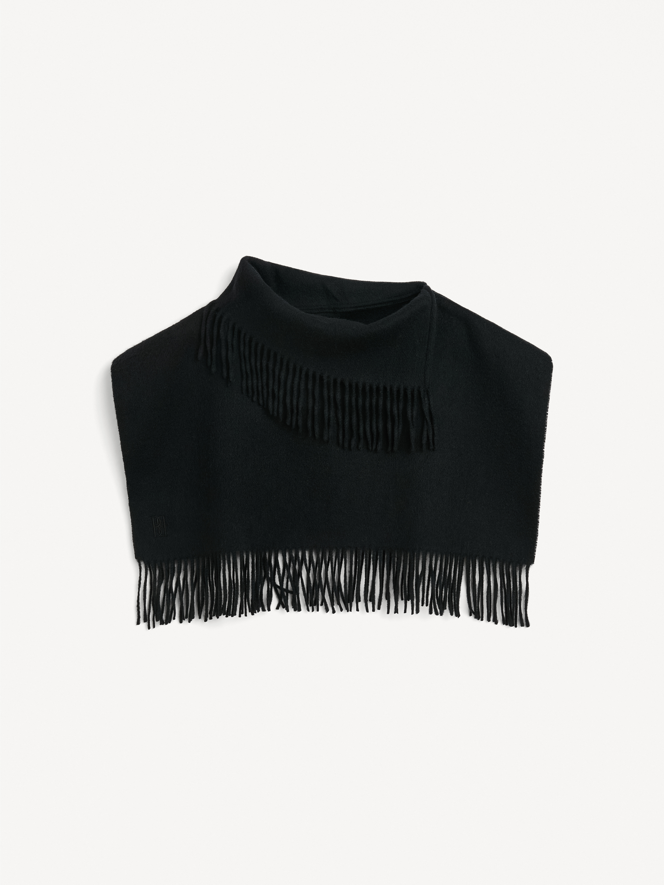 By Malene Birger Turtla Wool Fringe Bib In Blue