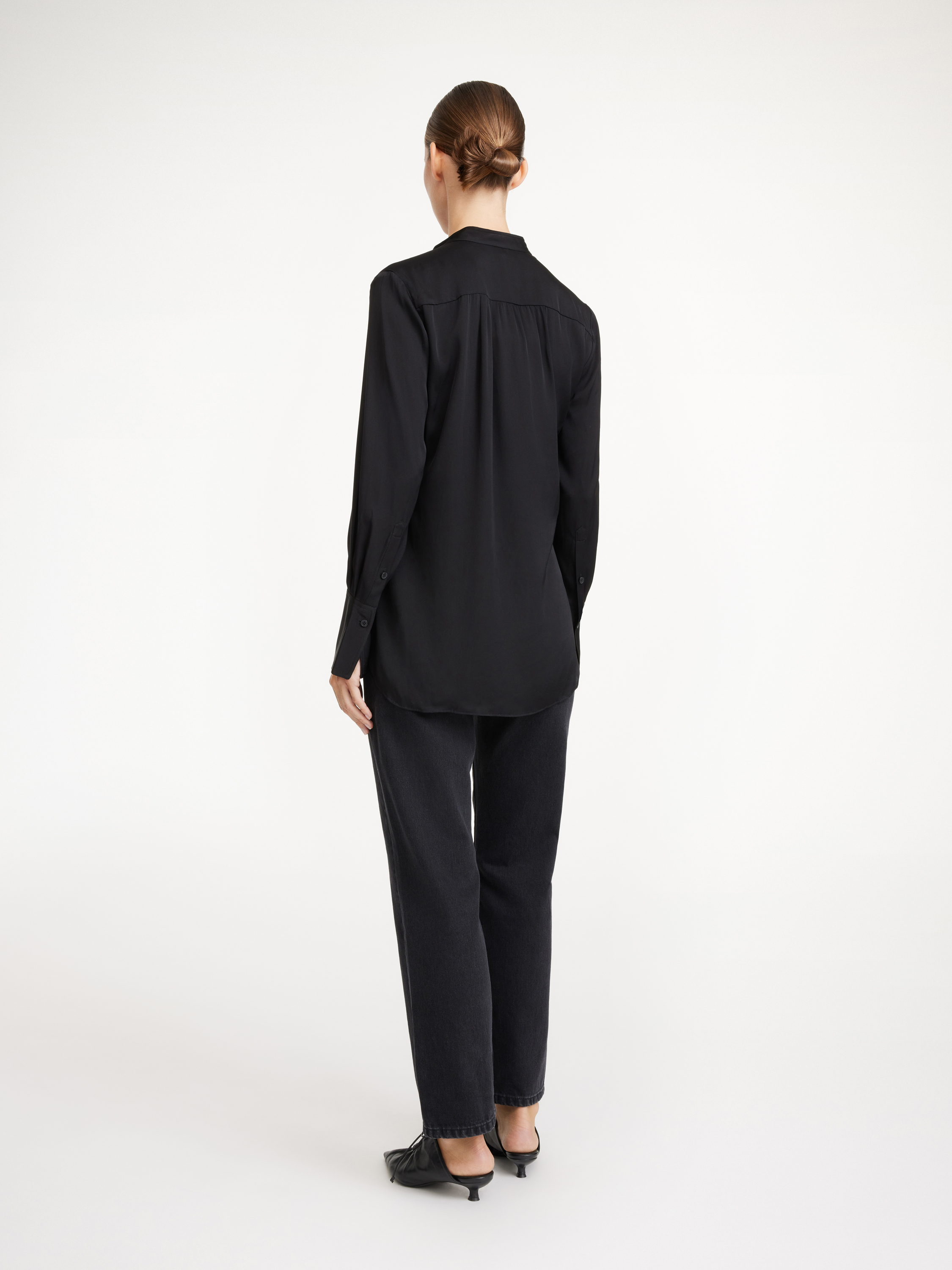 Shop By Malene Birger Mabillon Silk Shirt In Black