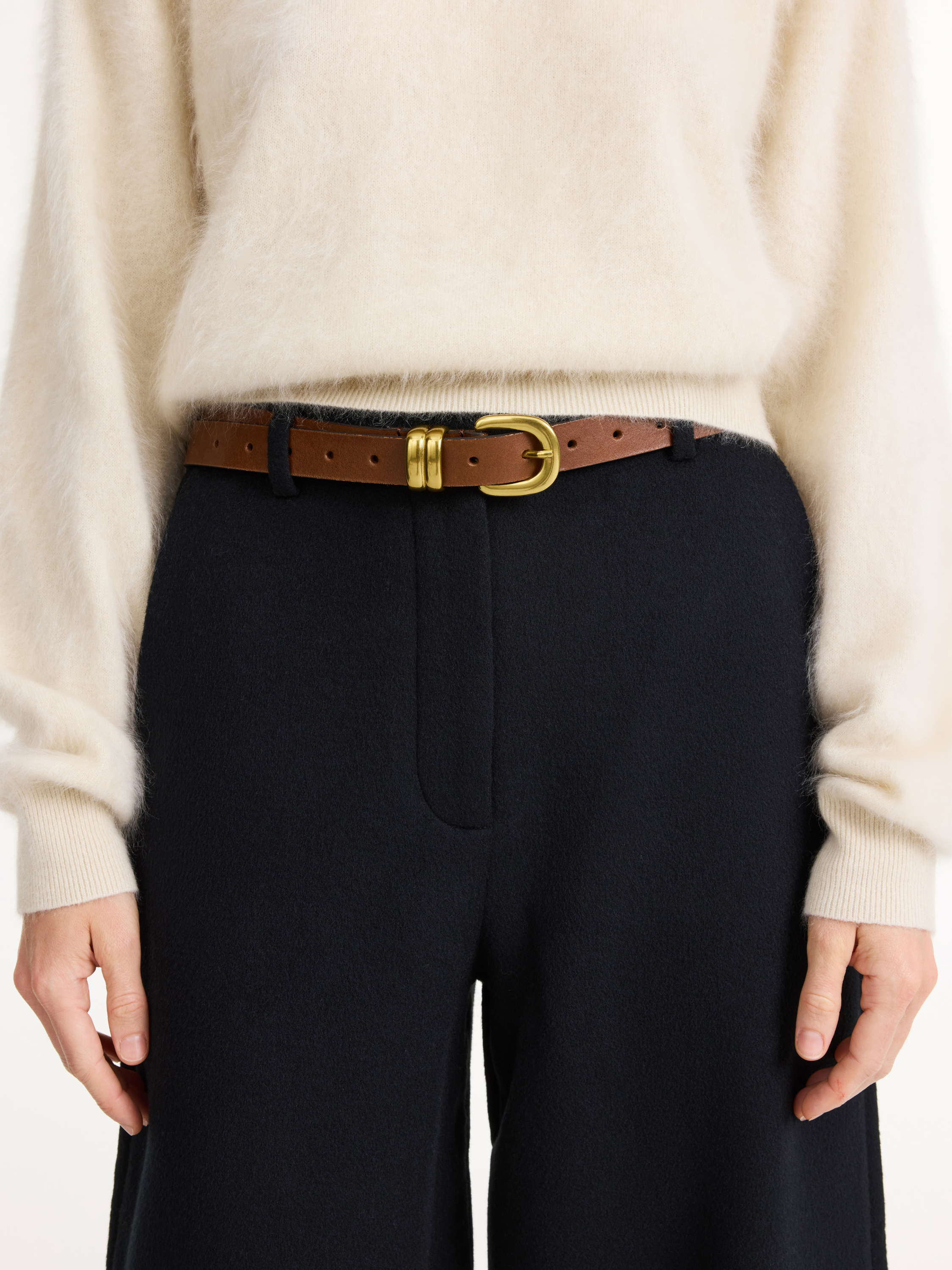 Shop By Malene Birger Zoilo Leather Belt In Dark Brown