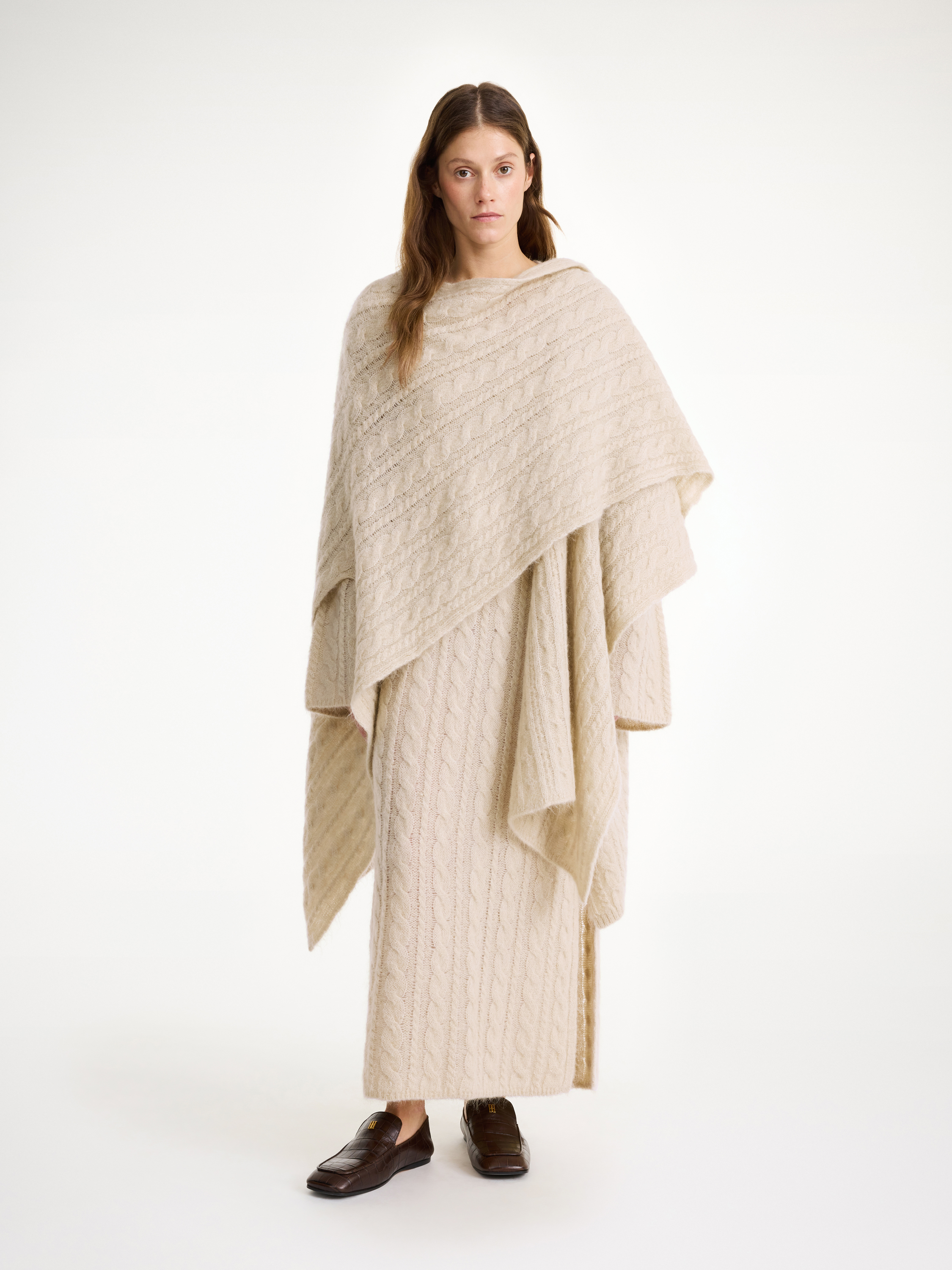 By Malene Birger Kassillas Wool-blend Poncho In Neutral