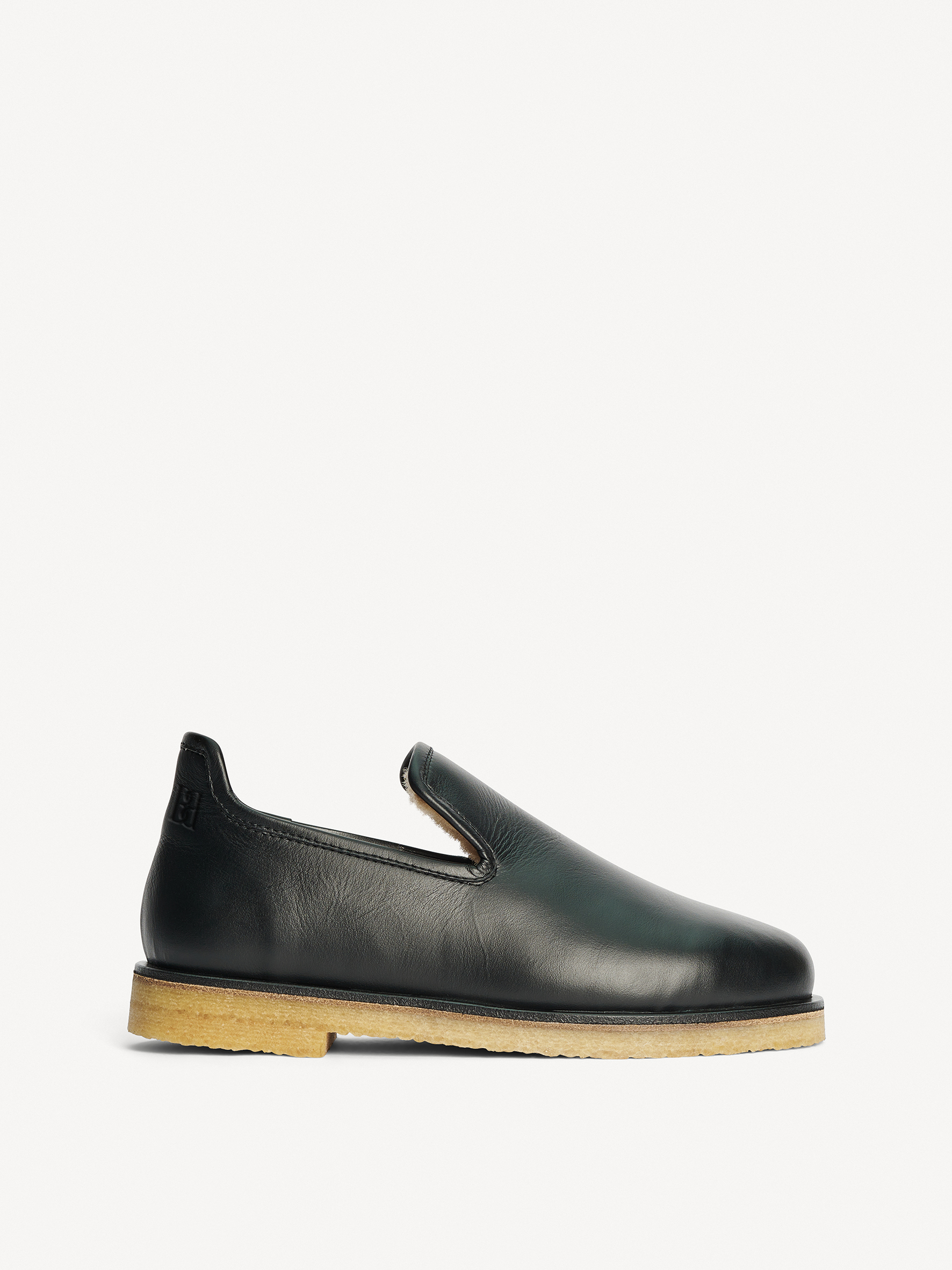 By Malene Birger Kids' Romine Leather Slippers In Black