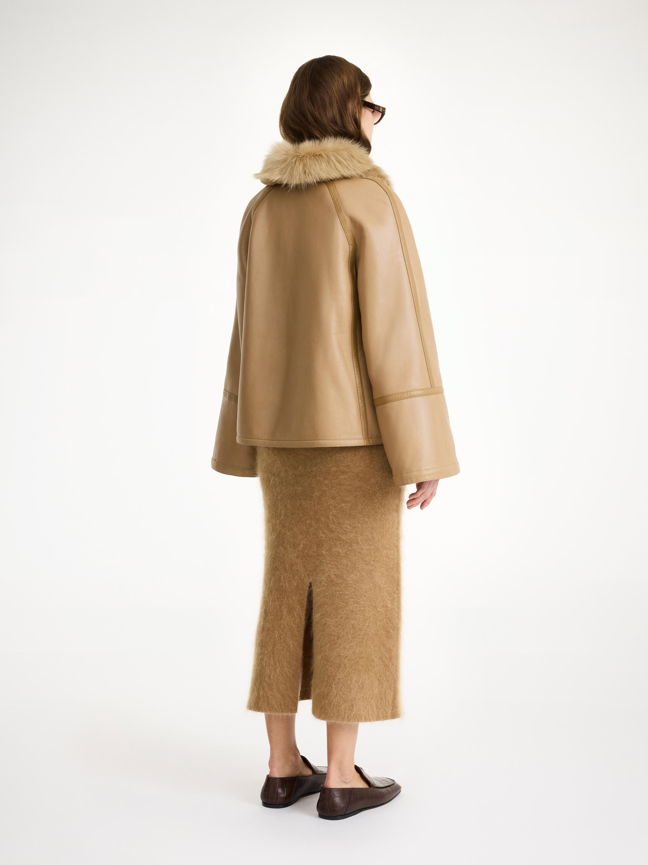 Shop By Malene Birger Odellies Shearling Jacket In Tannin