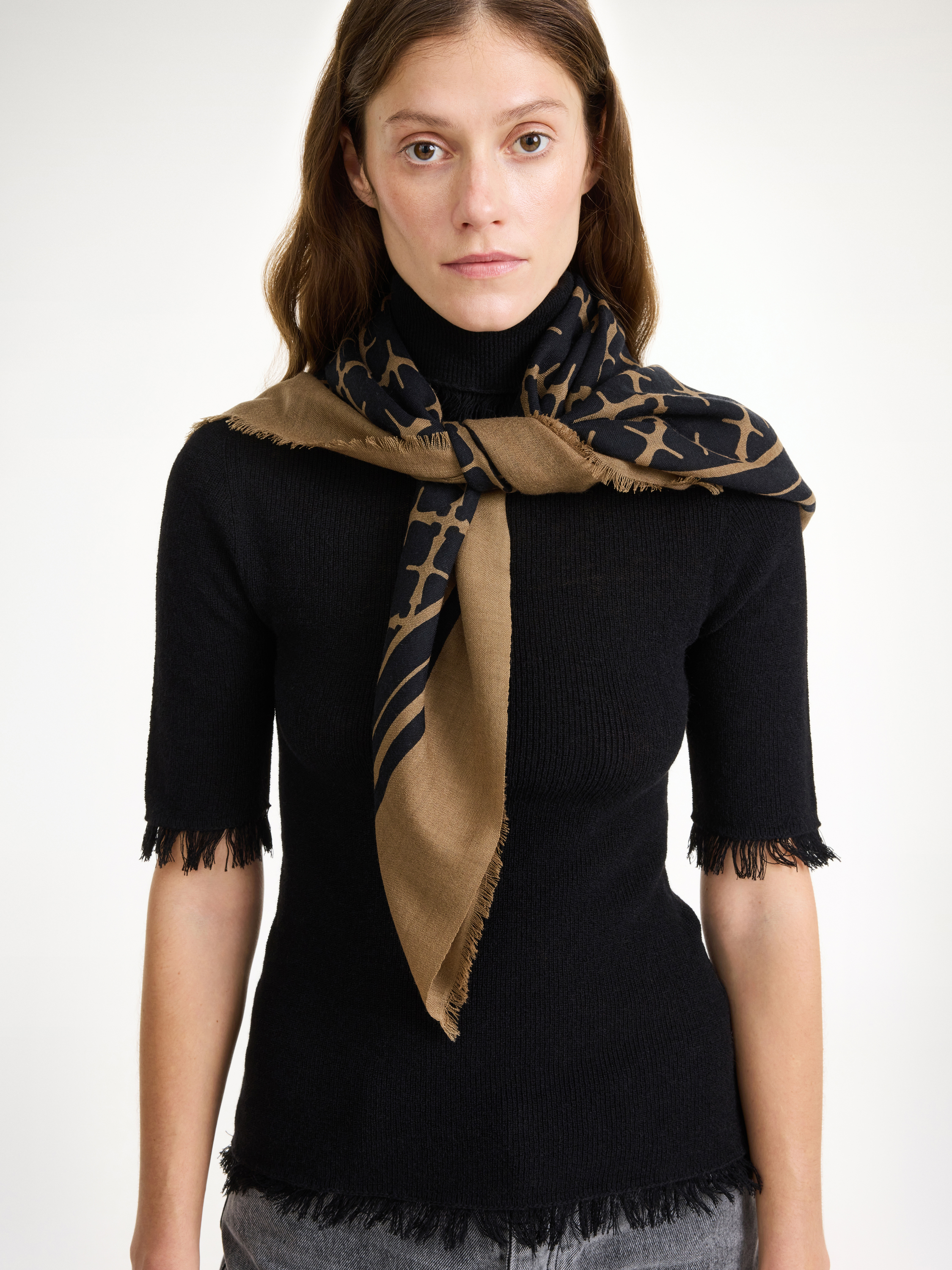 Shop By Malene Birger Cornelis Wool Scarf In Light Brown