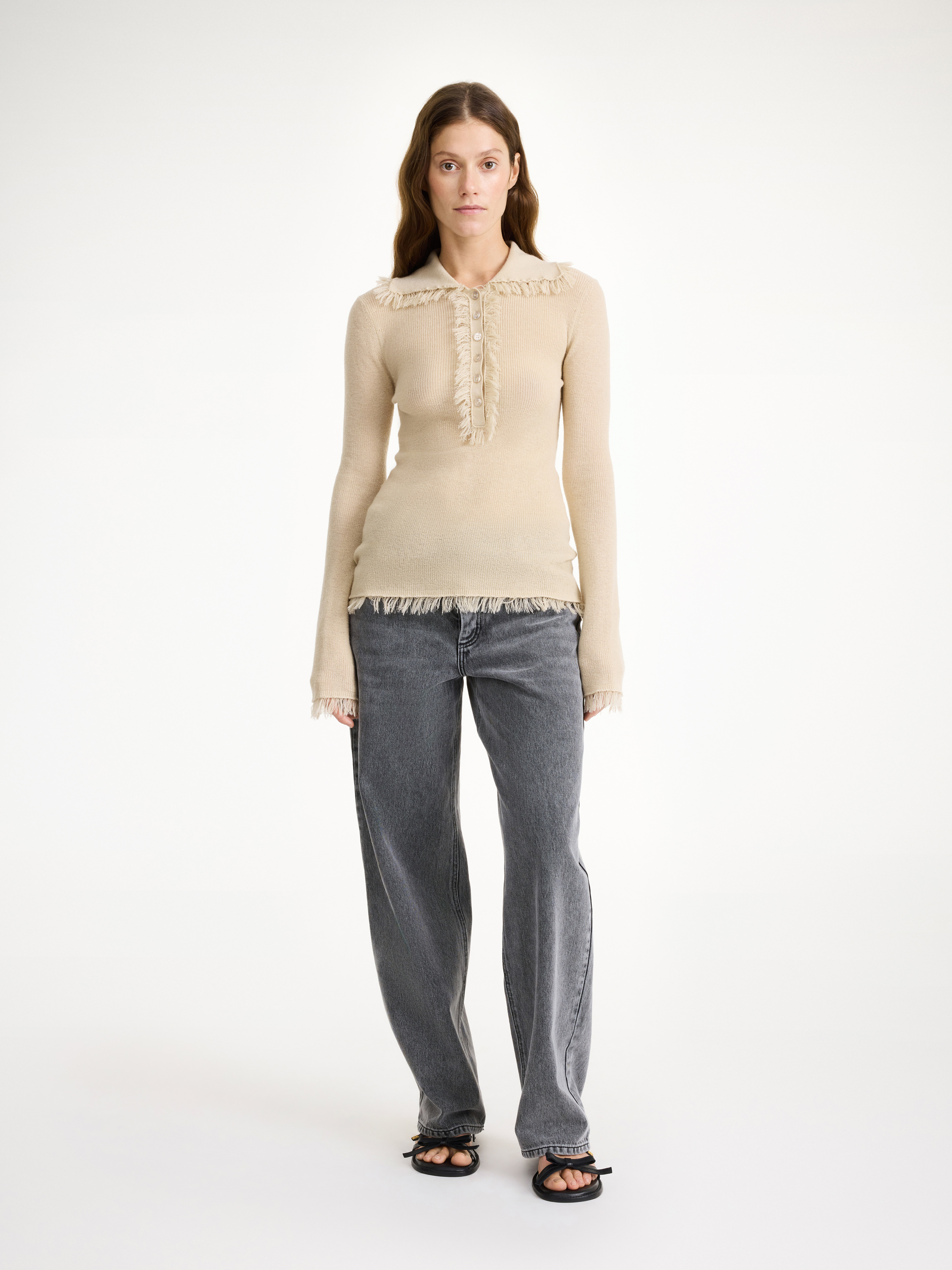 By Malene Birger Dreele Wool-blend Sweater In Oyster Gray