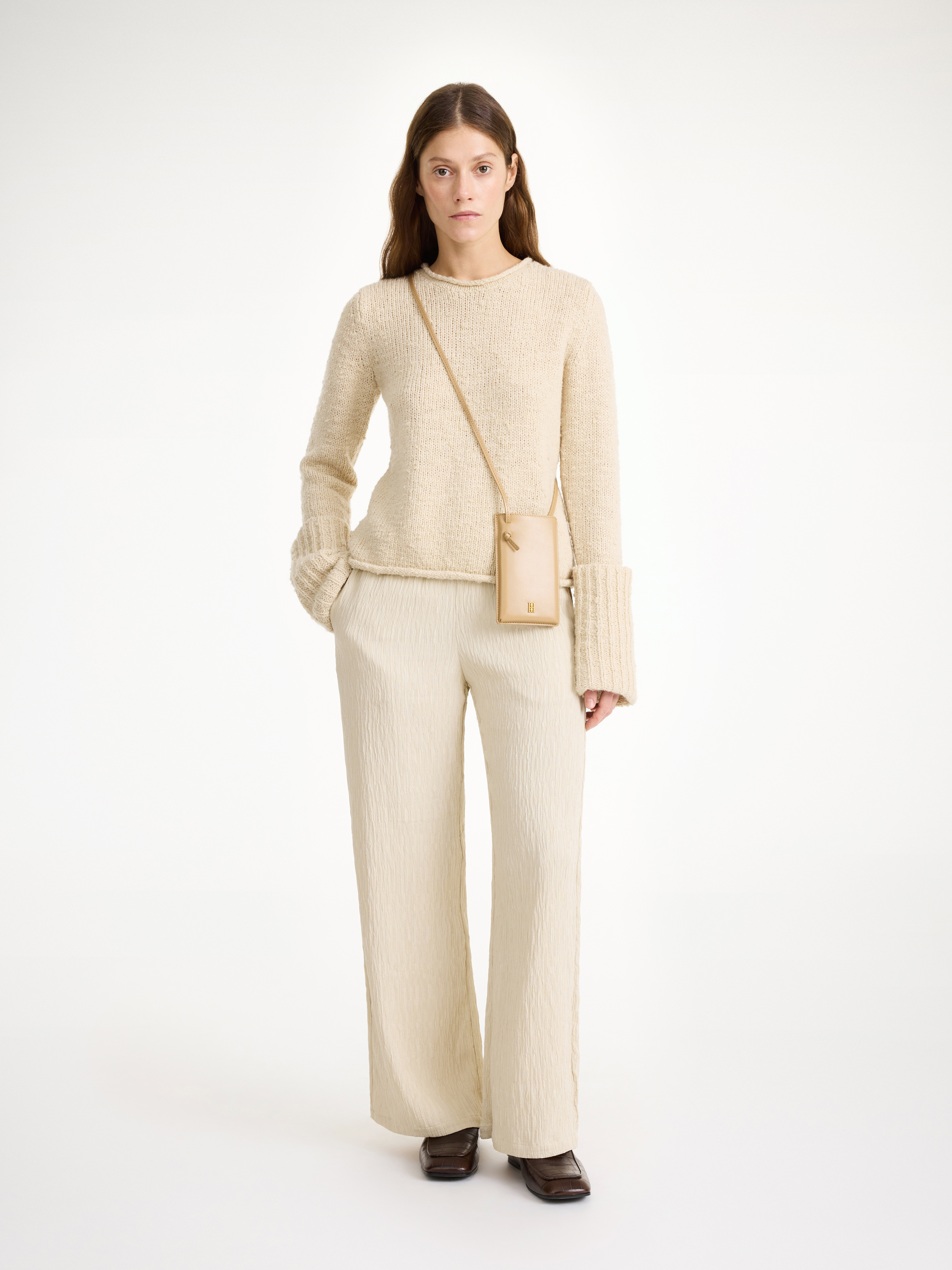 By Malene Birger Darja Wide-leg Trousers In Oyster Gray