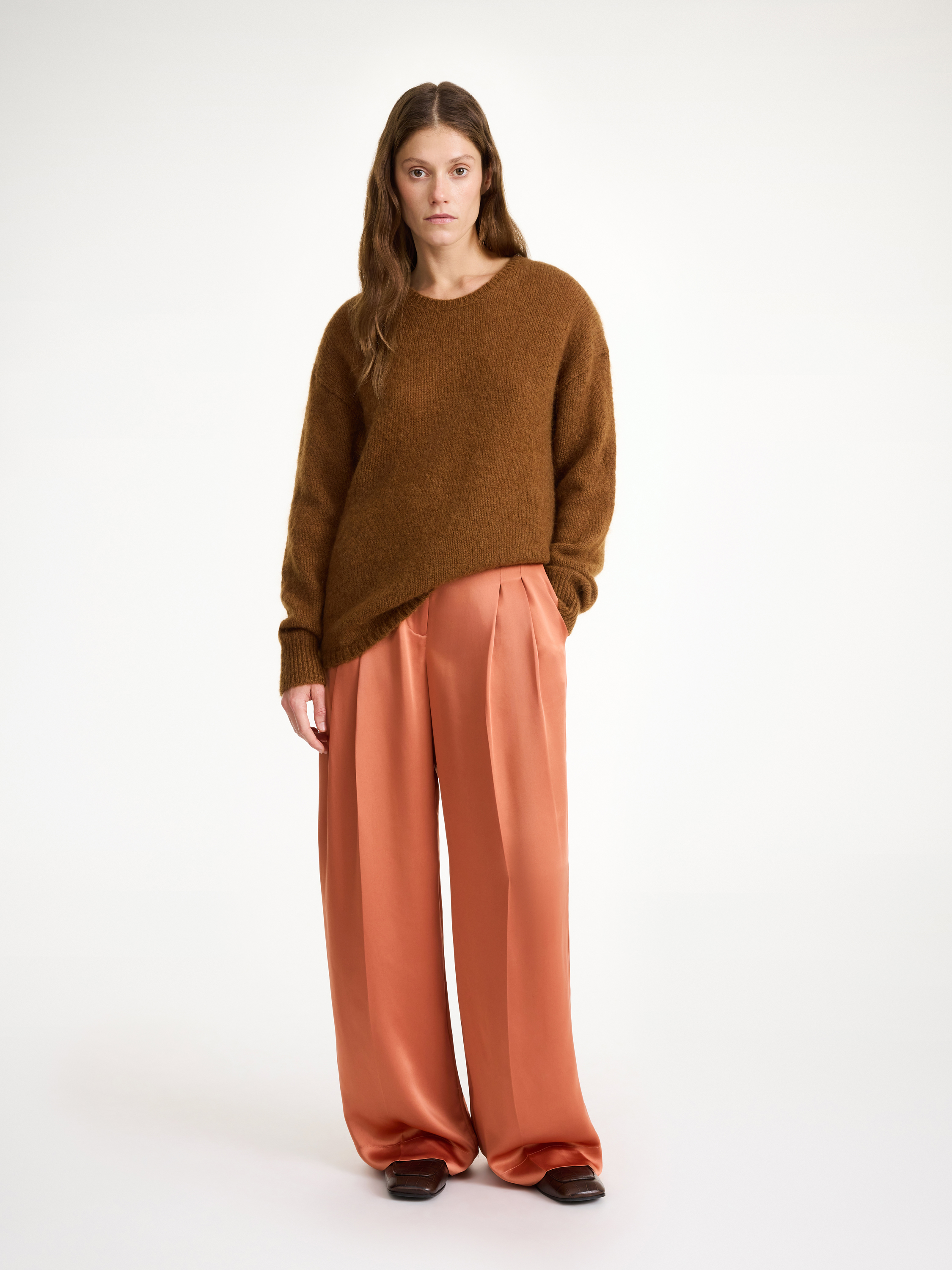 By Malene Birger Cymbaria High-waist Trousers In Dark Cherry Plum