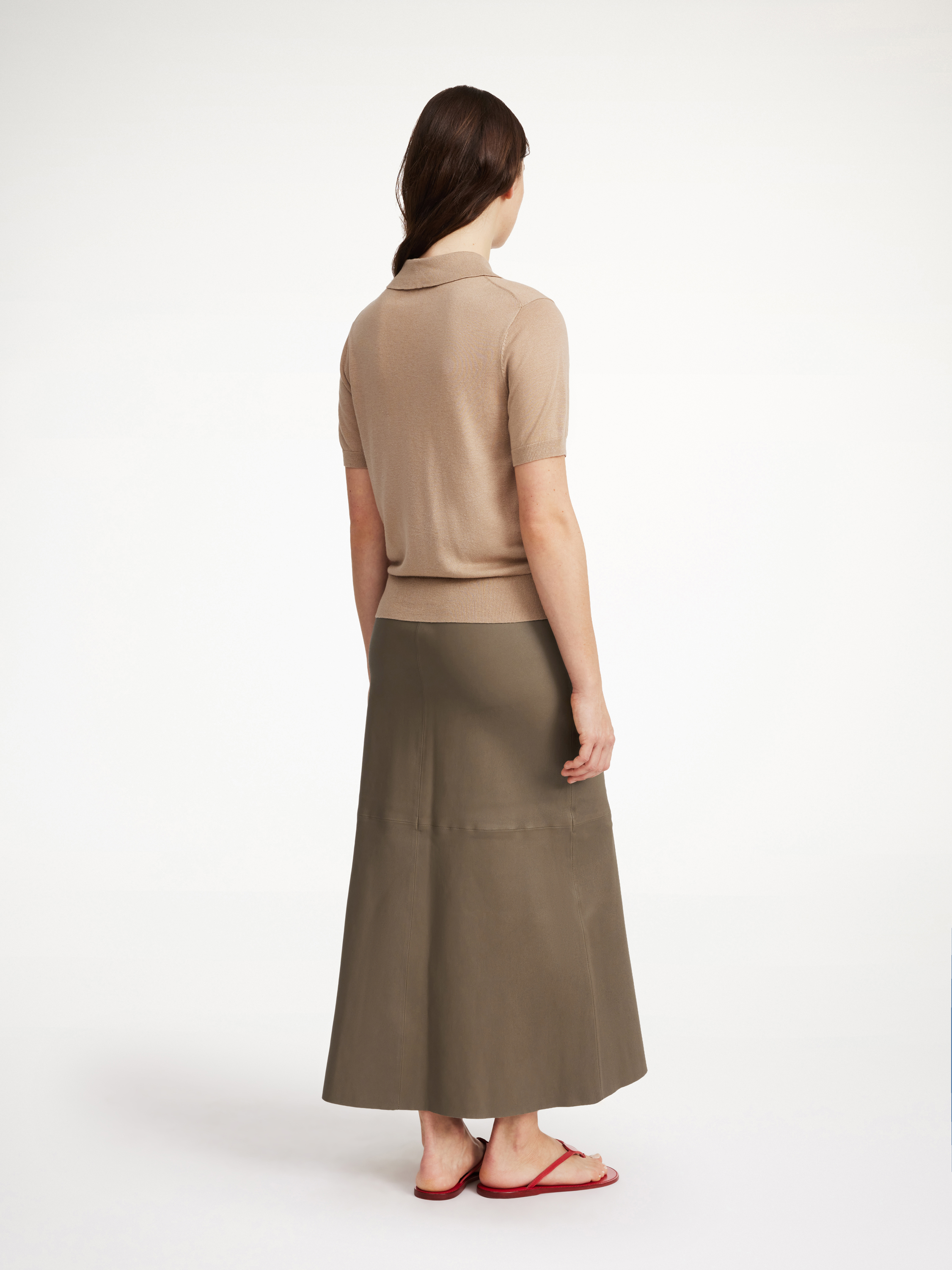 Shop By Malene Birger Simoas Leather Skirt In Shitake