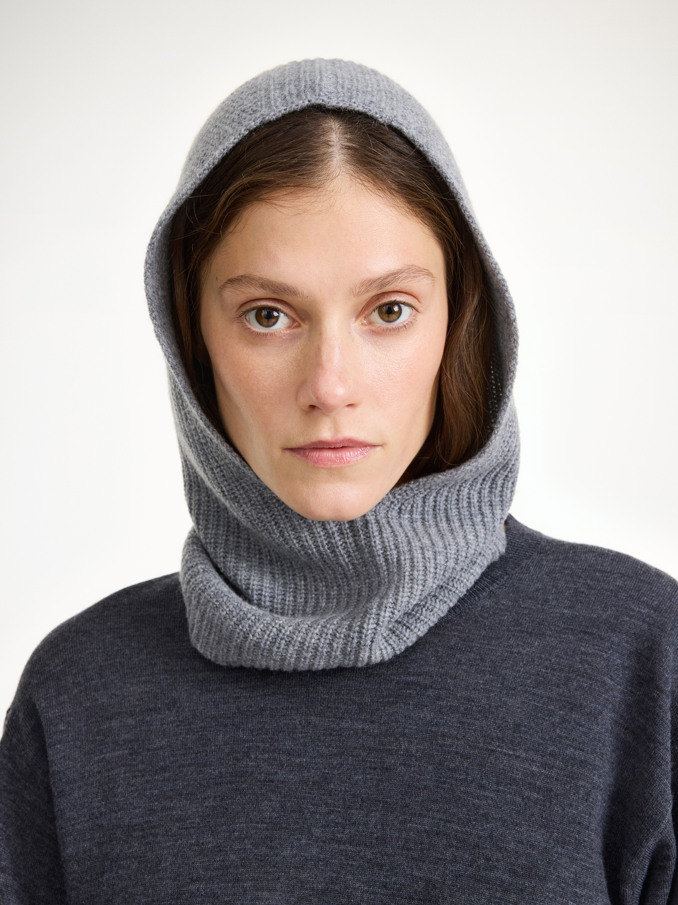 Shop By Malene Birger Renima Balaclava In Grey Melange