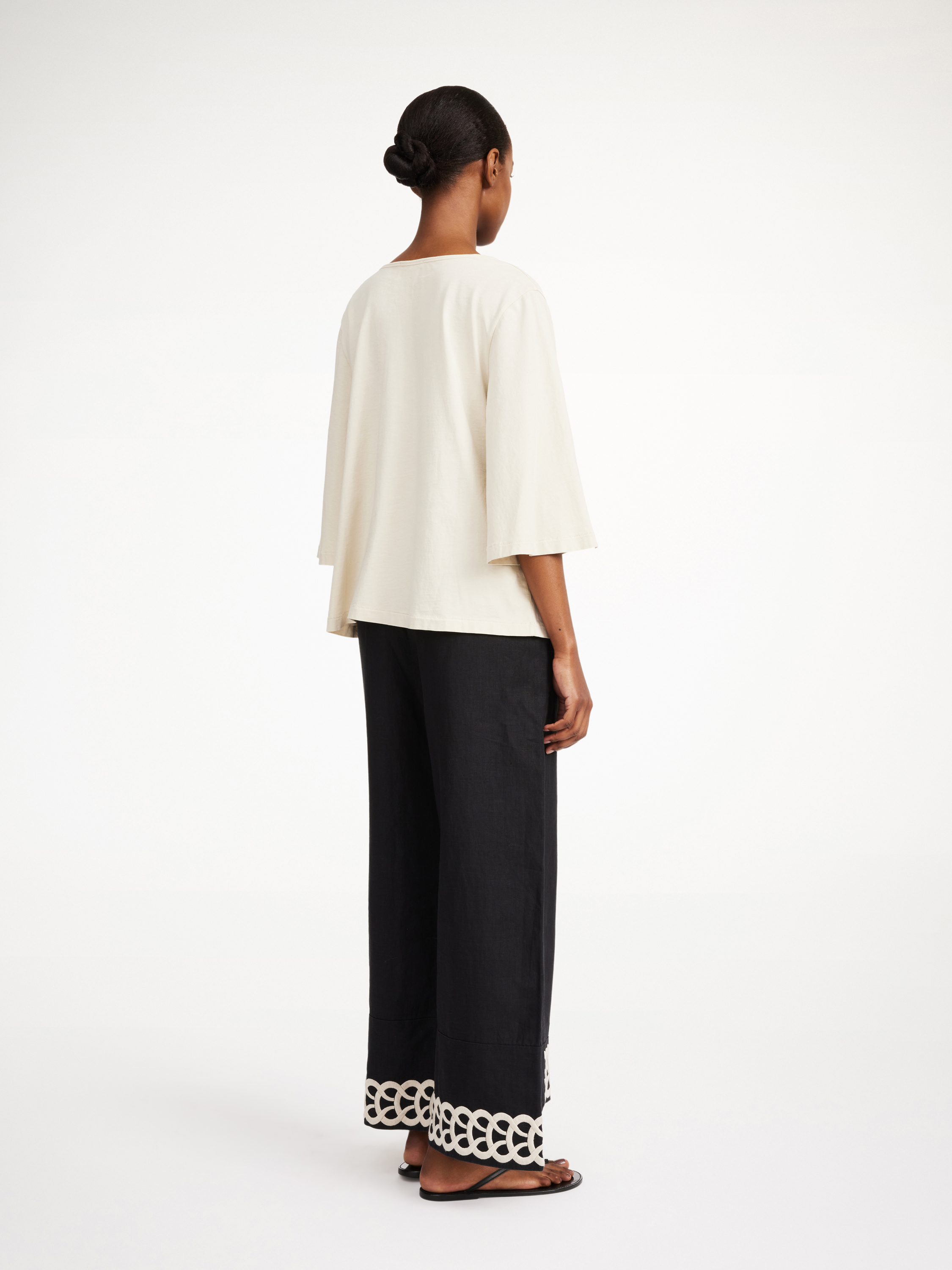 Shop By Malene Birger Mirabellos Linen Trousers In Black