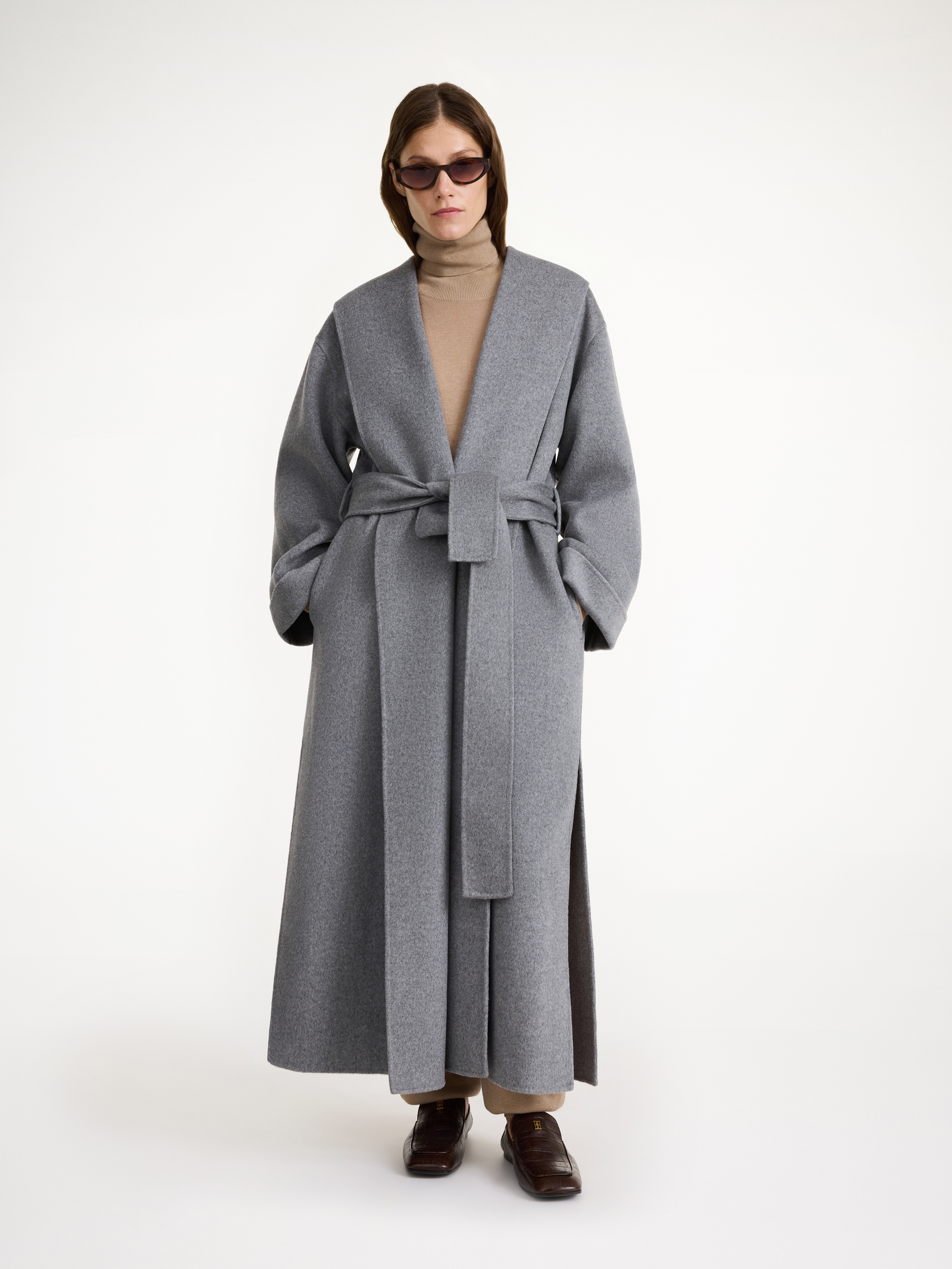 By Malene Birger Trullem Wool Coat In Grey Melange