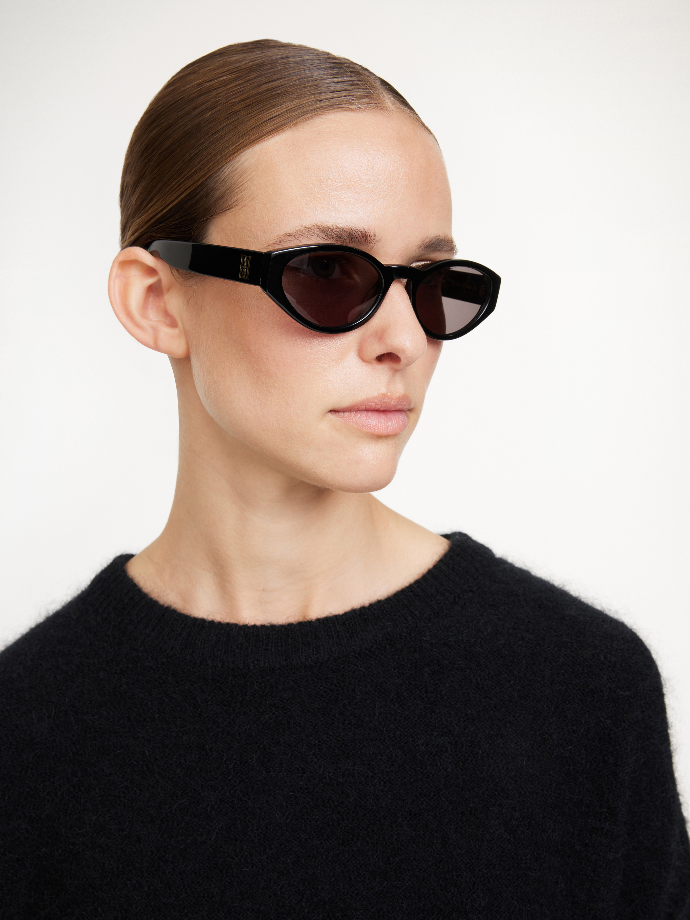 Shop By Malene Birger Myla Sunglasses In Black