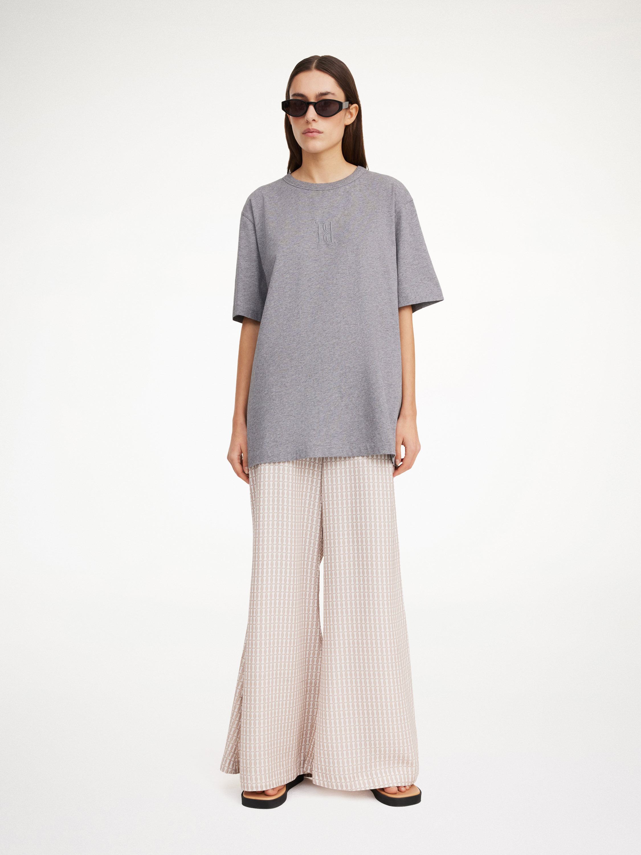 By Malene Birger Fayeh Organic Cotton T-shirt In Grey Melange