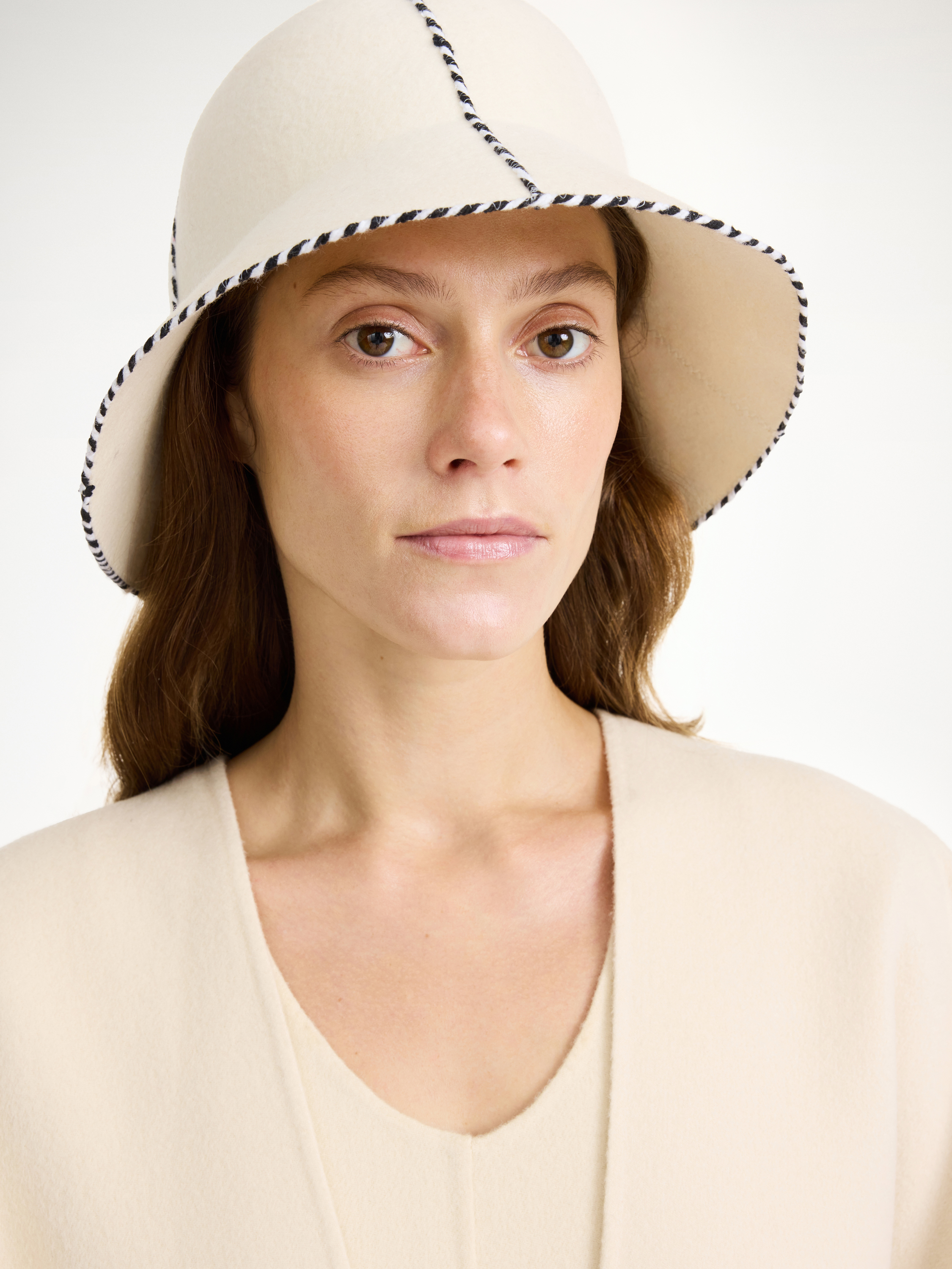 Shop By Malene Birger Ilmura Wool Hat In Oyster Gray