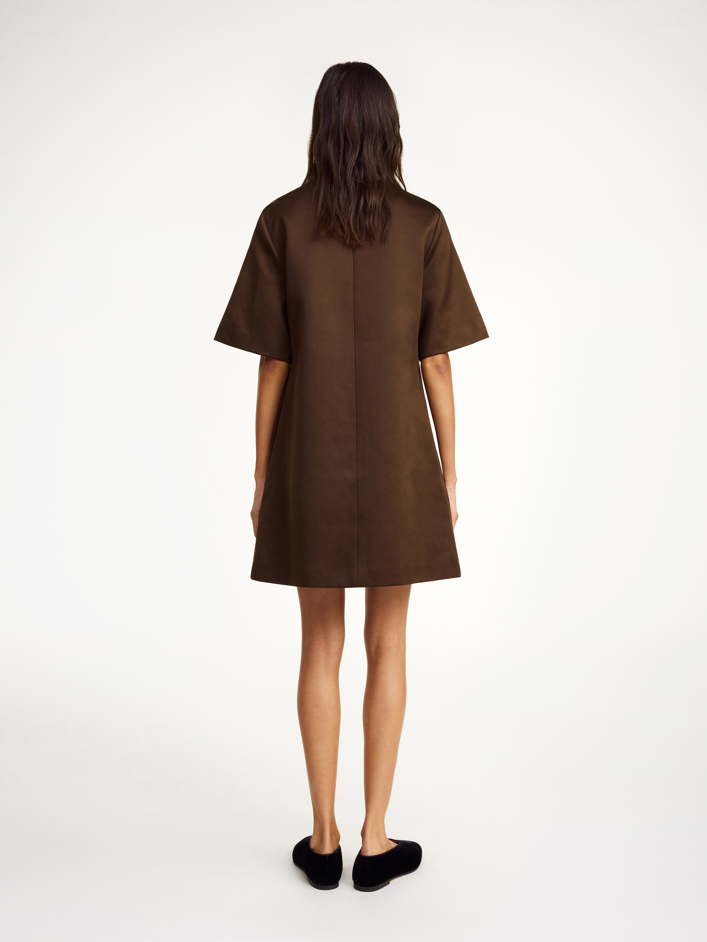 Shop By Malene Birger Harperz Mini Dress In Dark Mahogany