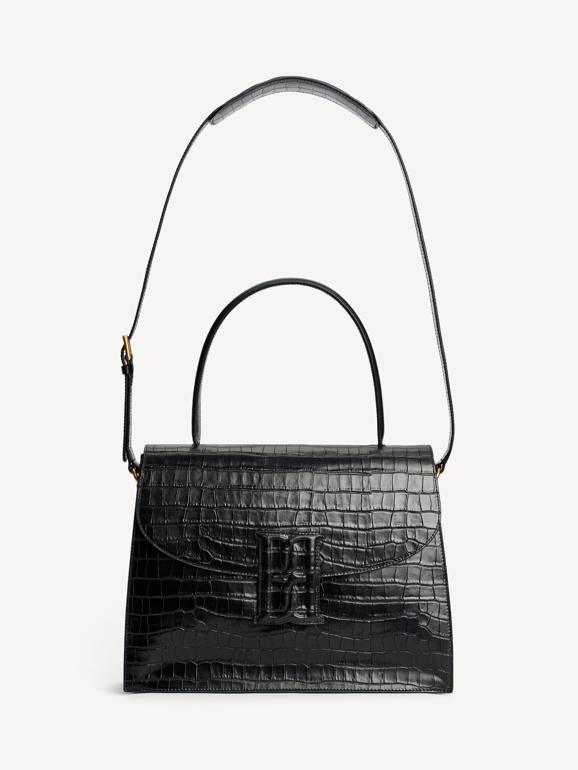 Shop By Malene Birger Ronlas Schultertasche Aus Leder In Black