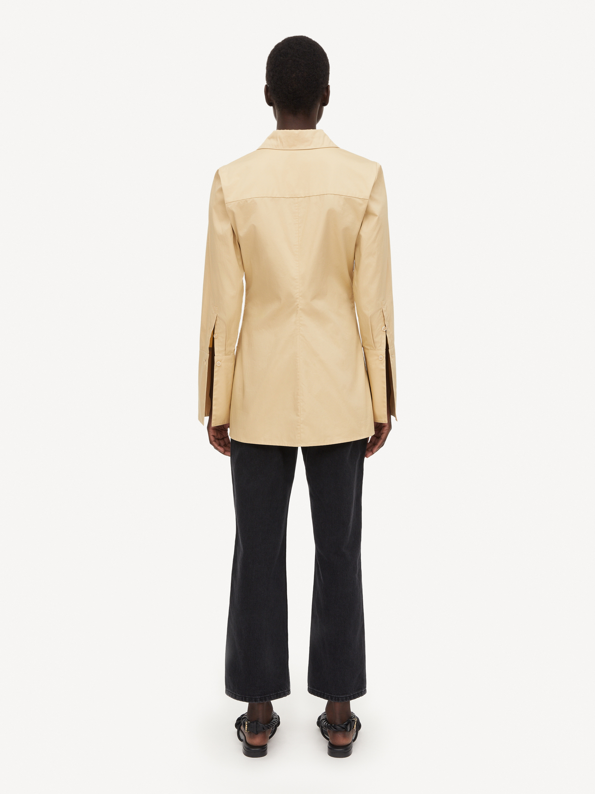 Shop By Malene Birger Padano Organic Cotton Shirt In Dark Sand