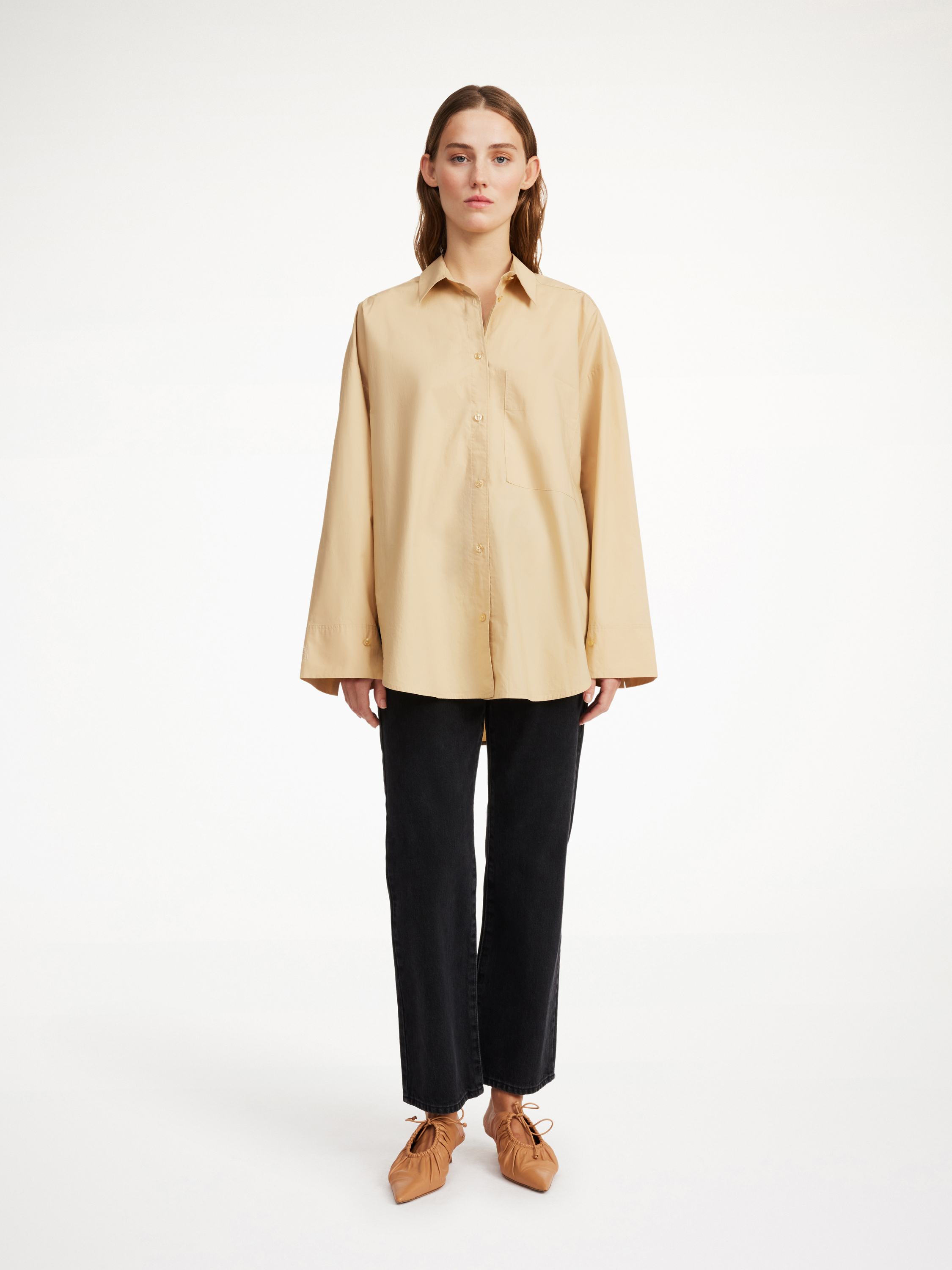 By Malene Birger Derris Organic Cotton Shirt In Dark Sand