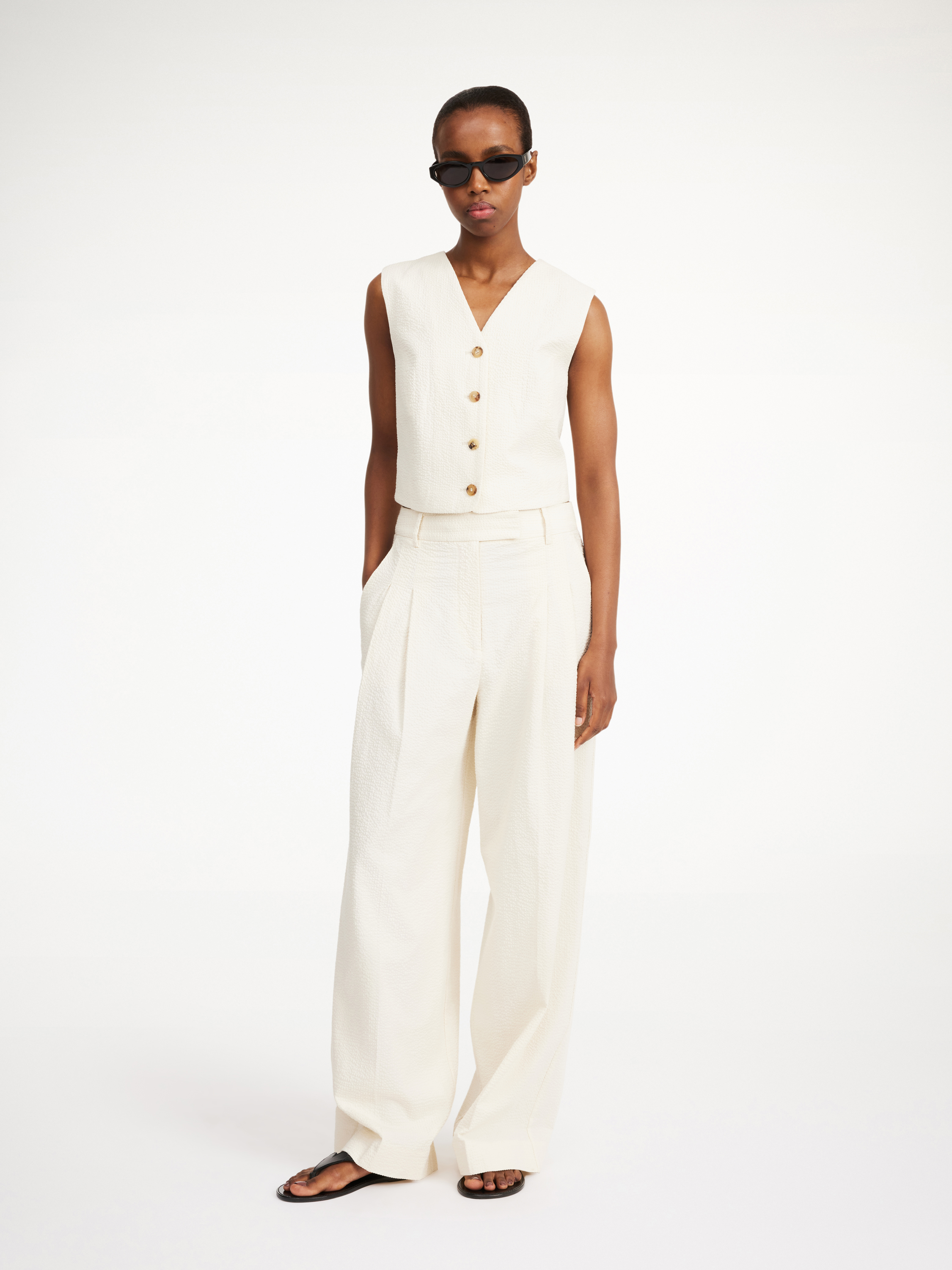 By Malene Birger Blaire Waistcoat In Soft White