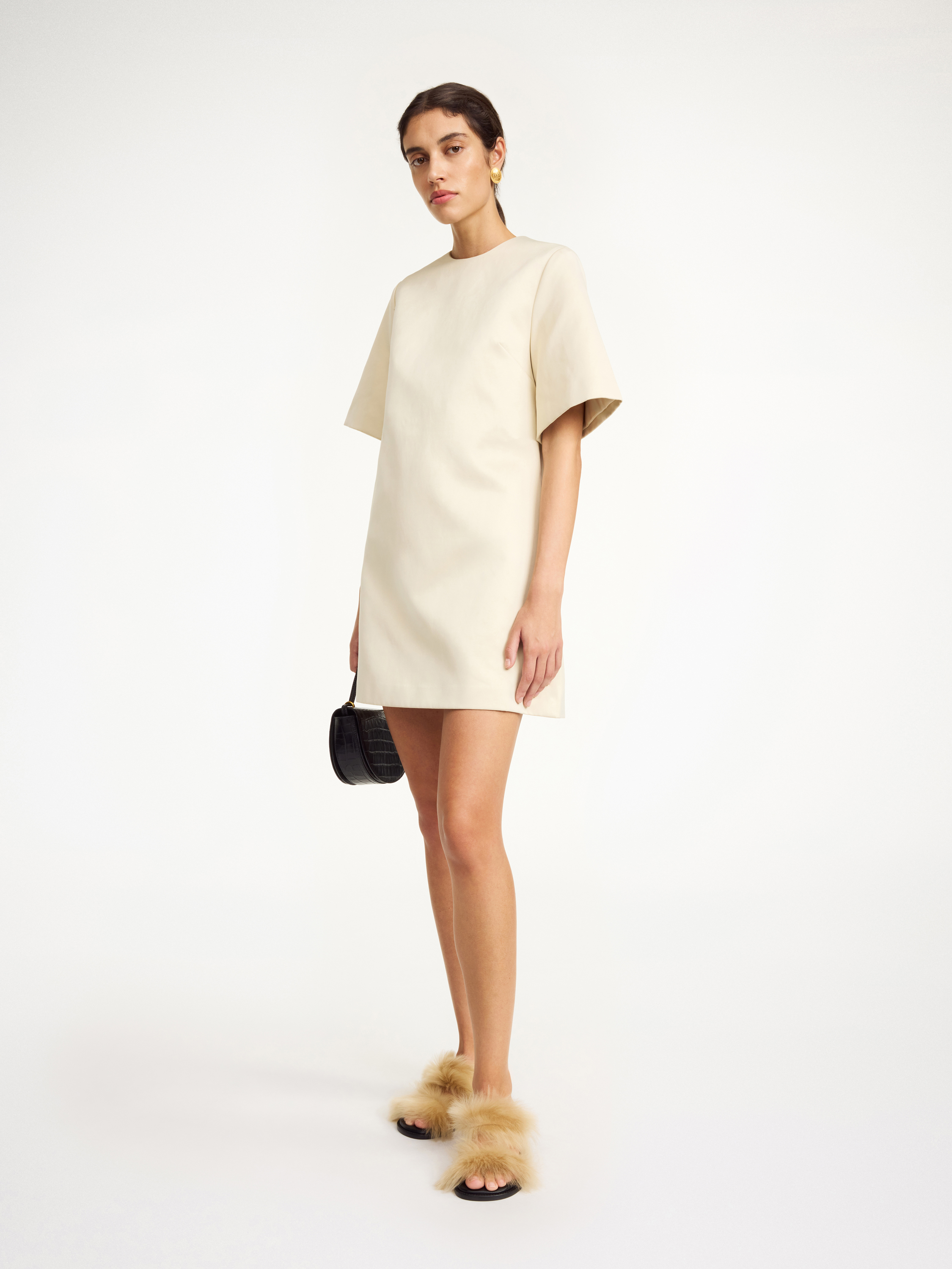 Shop By Malene Birger Harperz Mini Dress In Oyster Gray