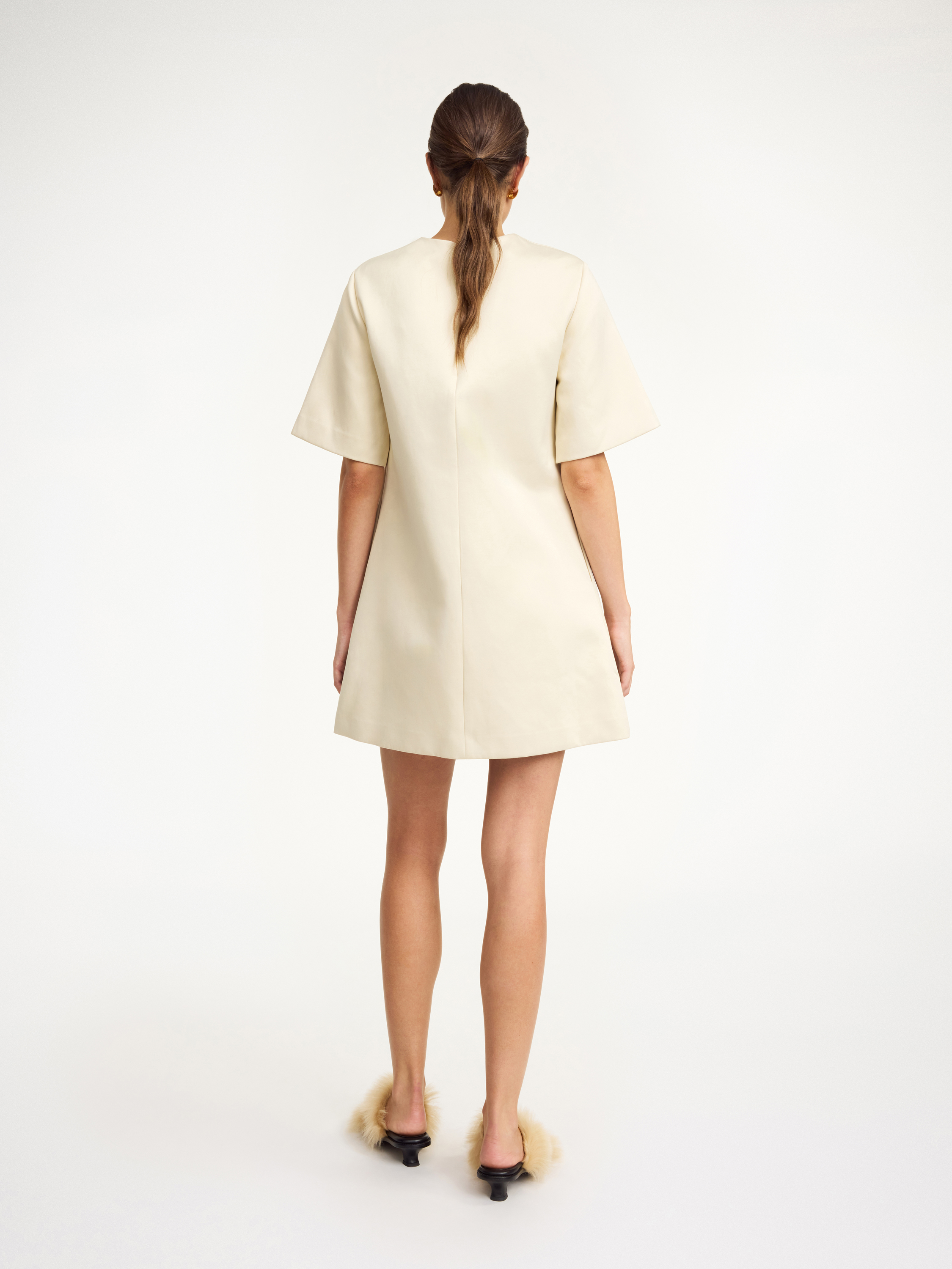 Shop By Malene Birger Harperz Mini Dress In Oyster Gray