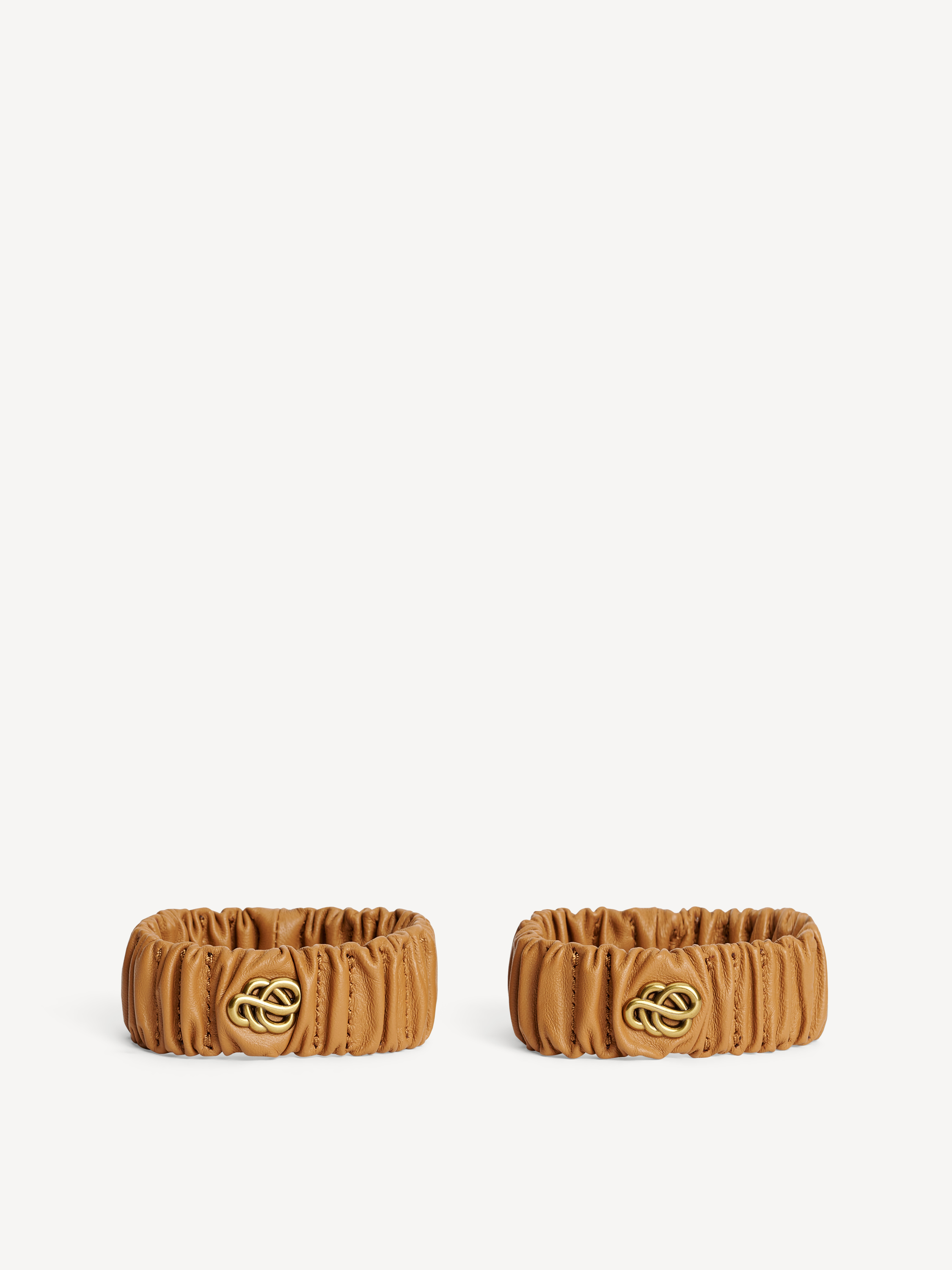 By Malene Birger Evelo Leather Wrist Bands In Neutral