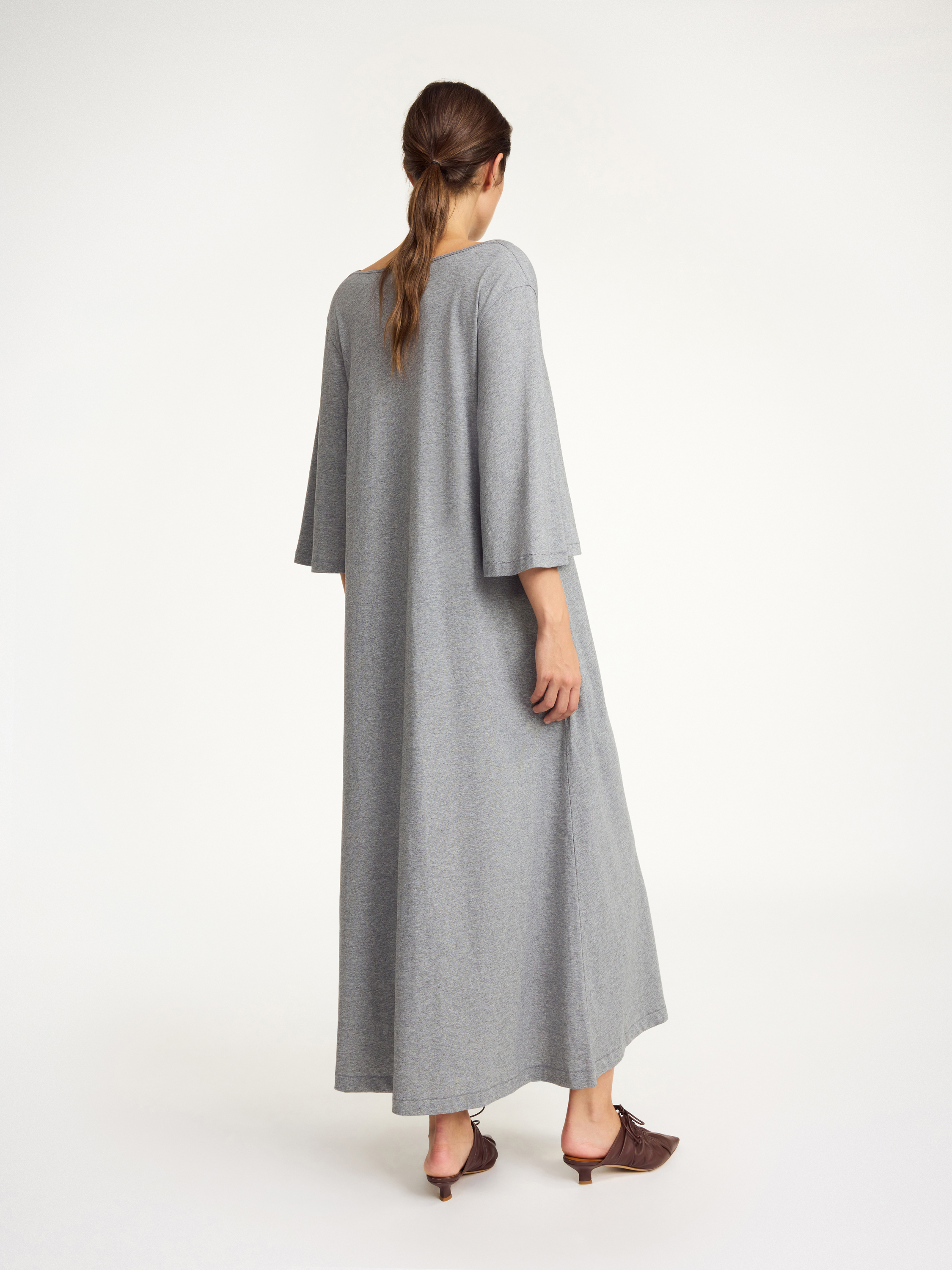 Shop By Malene Birger Yalia Maxi Dress In Grey Melange